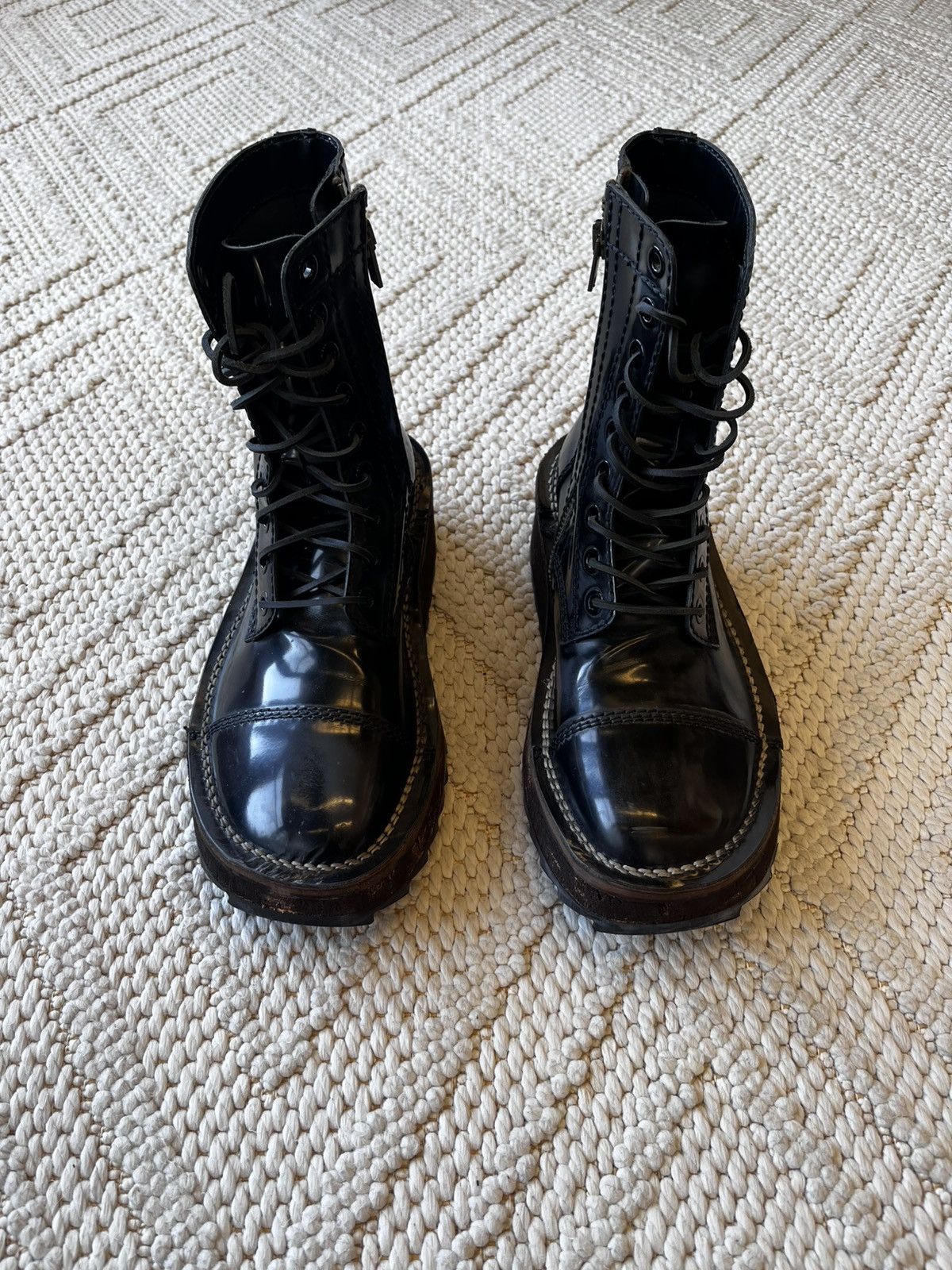 Acne Studios Acne Studios patent leather cork platform combat boots Size US 10 / EU 43 - 7 Thumbnail