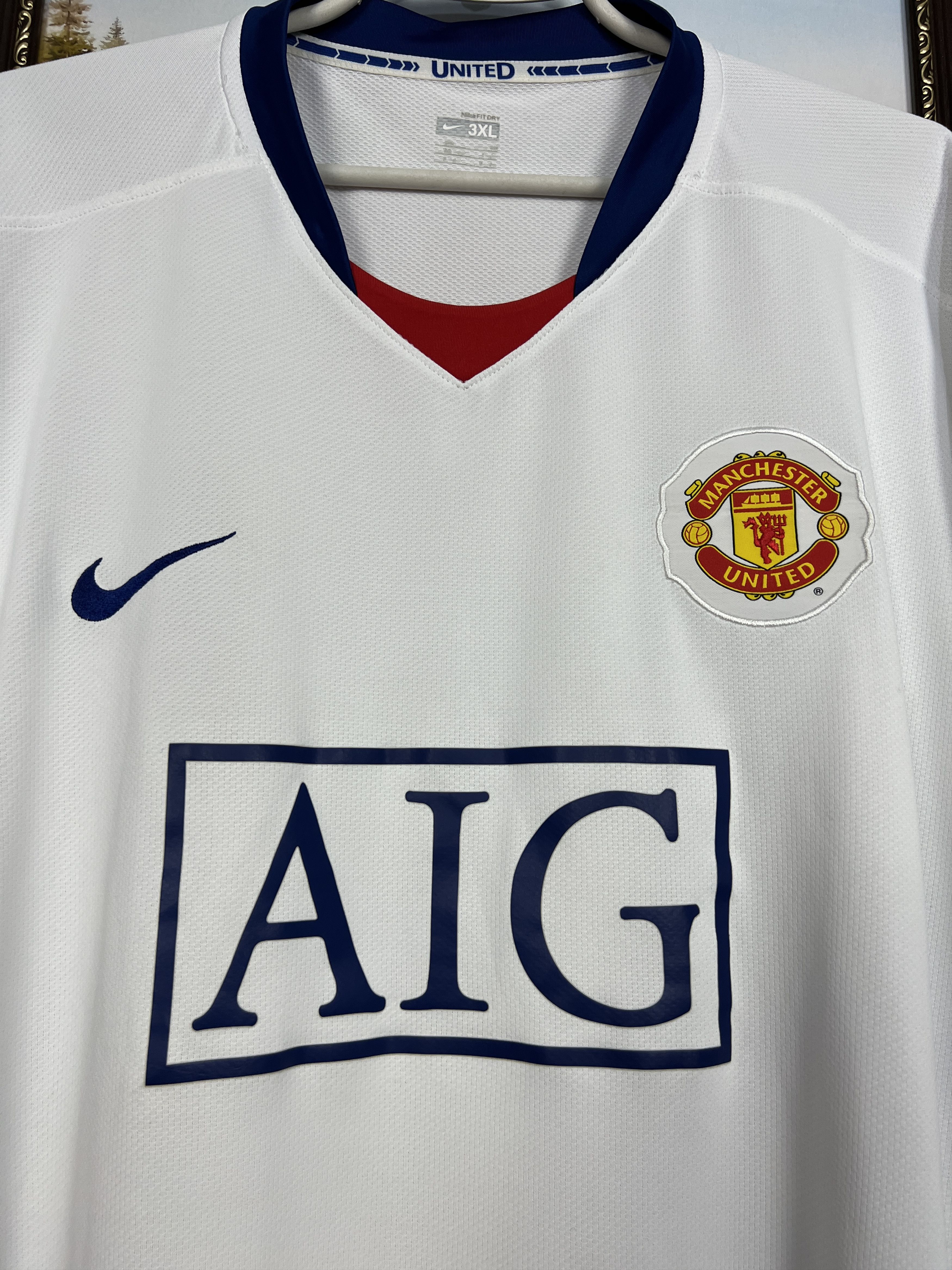 Nike Manchester United Away football shirt 2008 Soccer Nike 3XL Size US XXL / EU 58 / 5 - 3 Thumbnail