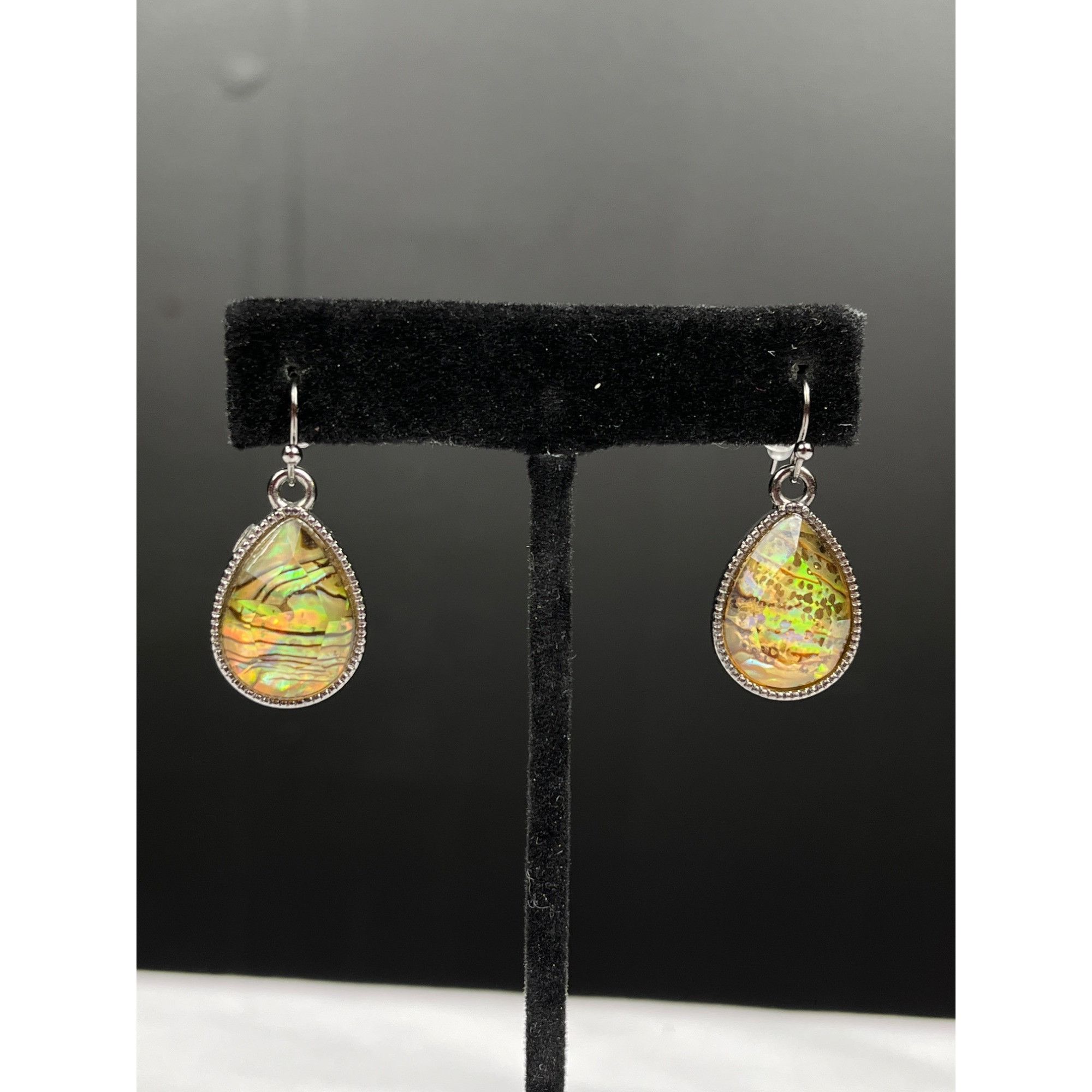 Other Teardrop SKU 053 Abalone Shell Sterling Silver Dangle Earrin Size ONE SIZE - 1 Thumbnail