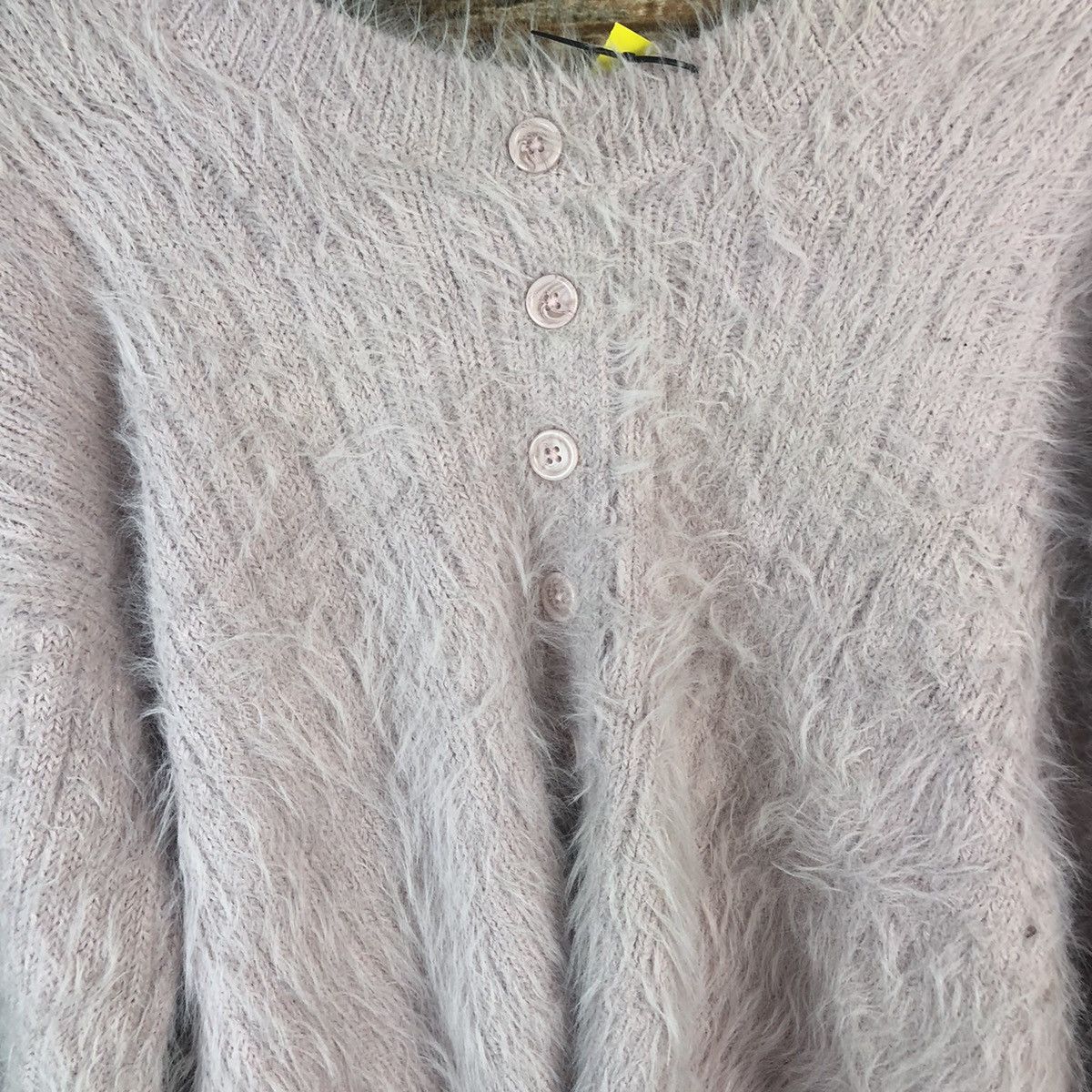 Japanese Brand DL Ingni Pink Mohair shaggy fur Knitwear #C396 Size M / US 6-8 / IT 42-44 - 14 Thumbnail