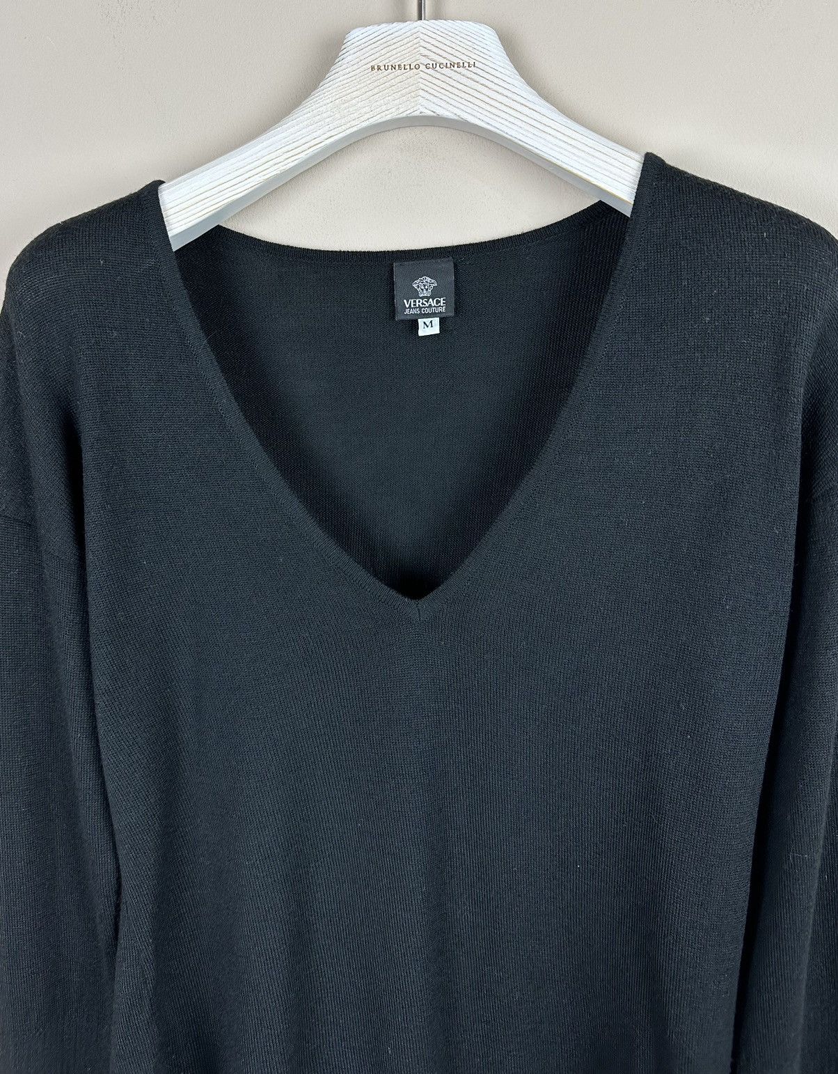 Versace Jeans Couture × Vintage Gianni Versace Jeans Couture vintage black sweater ruffled Size M / US 6-8 / IT 42-44 - 6 Thumbnail