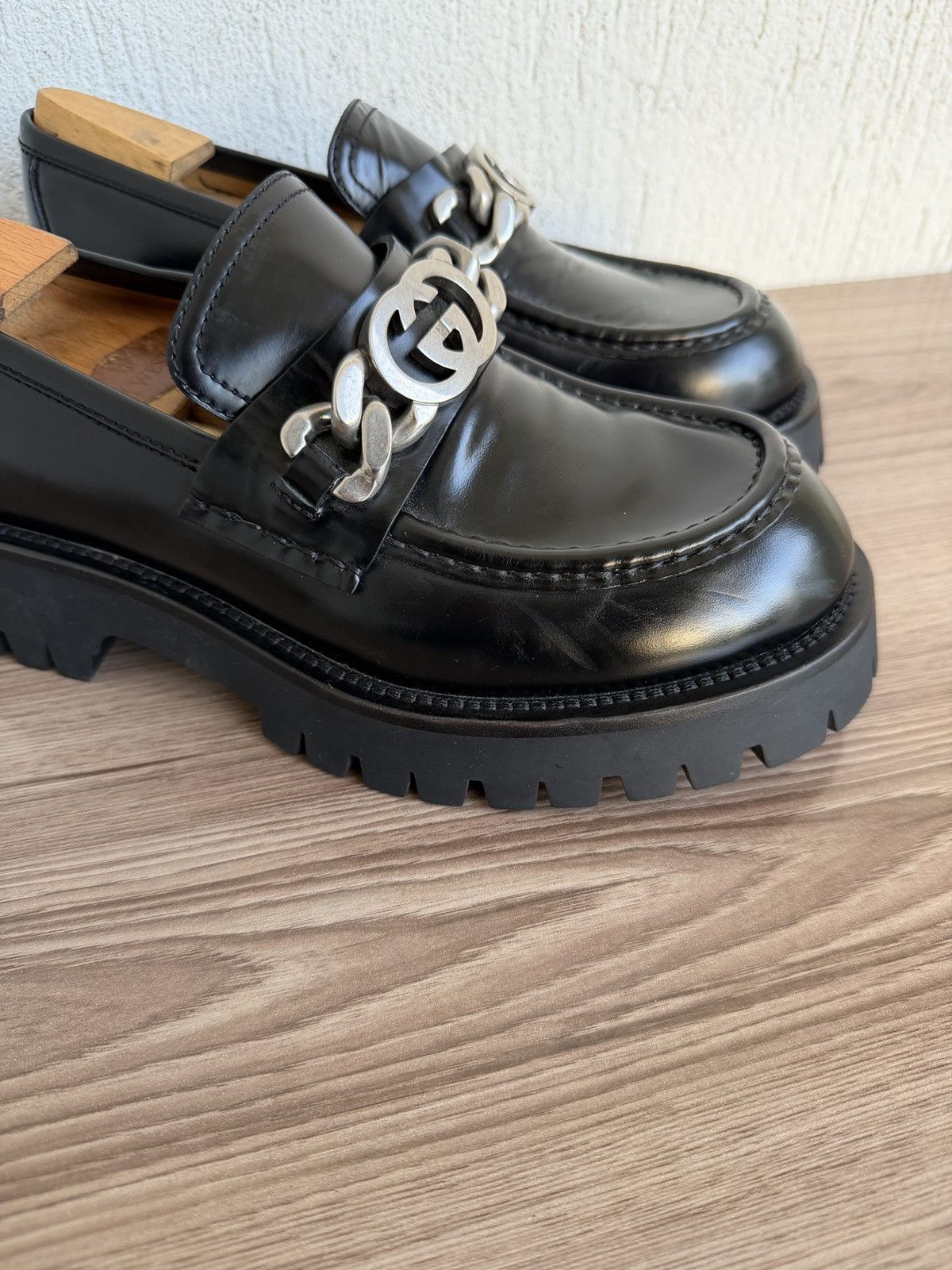 Gucci GG chain lug sole loafers Size US 8 / EU 41 - 10 Thumbnail