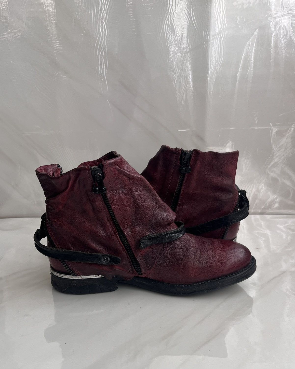 A.S.98 As 98 Airstep Zipper Boho Biker Red distressed boot Size US 8 / IT 38 - 6 Thumbnail