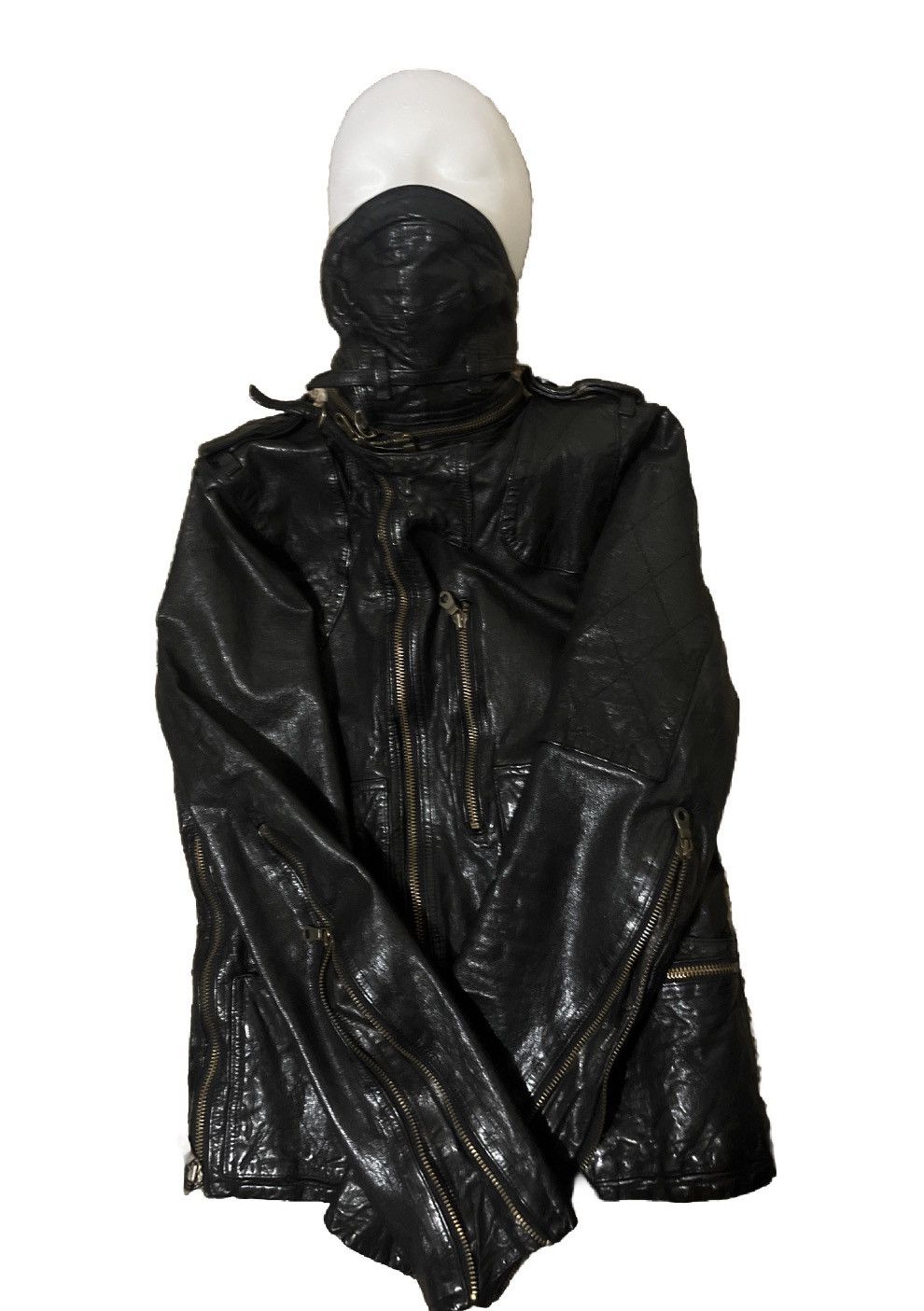 Share Spirit Homme Share spirit gas mask leather jacket | Grailed