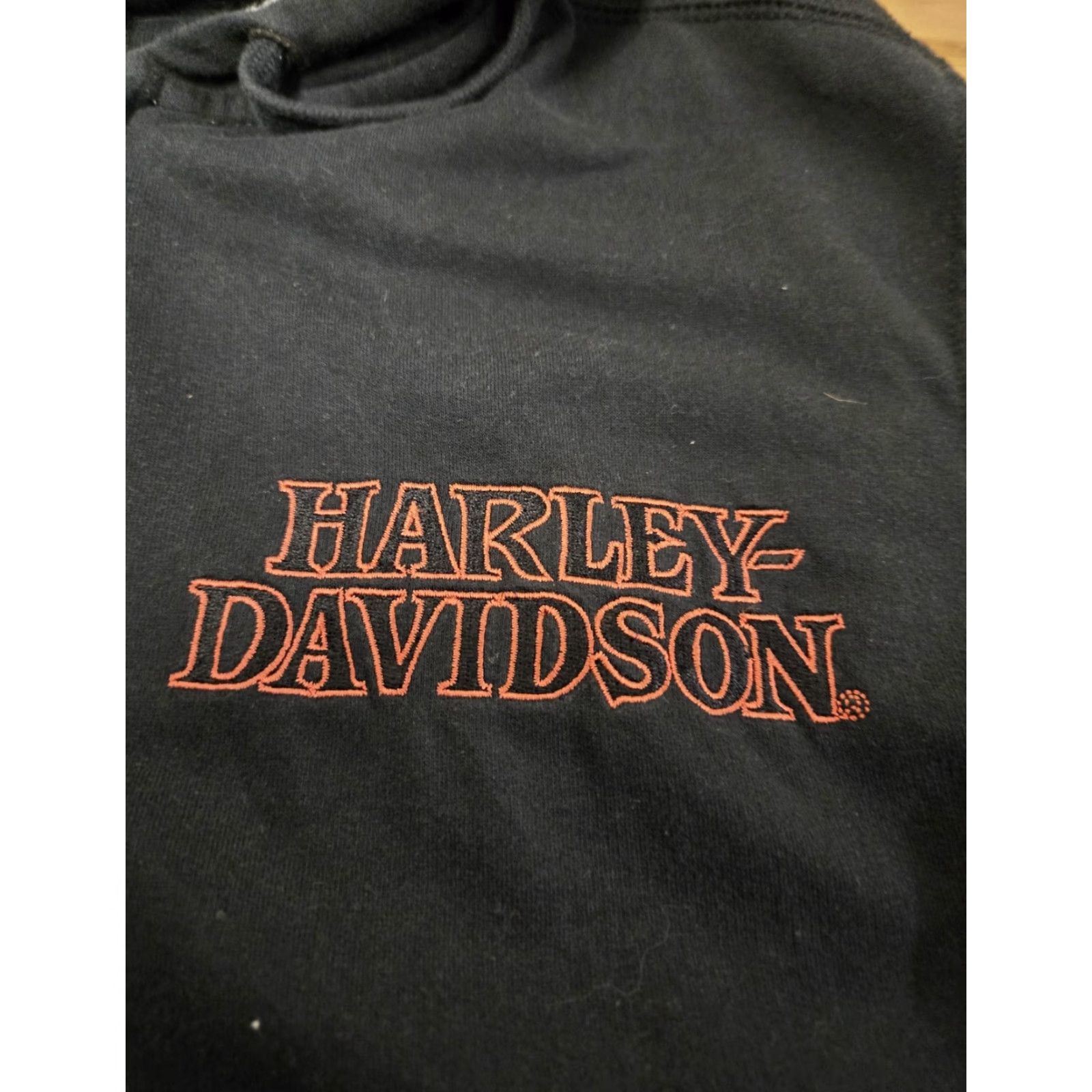 Harley Davidson VINTAGE Harley-Davidson Hoodie Mens M Black Full Zip Embroidered Skull Flames Size US M / EU 48-50 / 2 - 5 Thumbnail