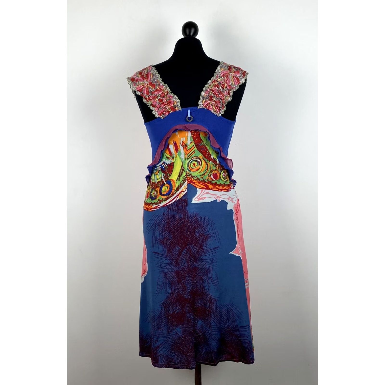 Vintage Save the Queen Dress Womens Red Multicoloured Long L Size L / US 10 / IT 46 - 4 Thumbnail