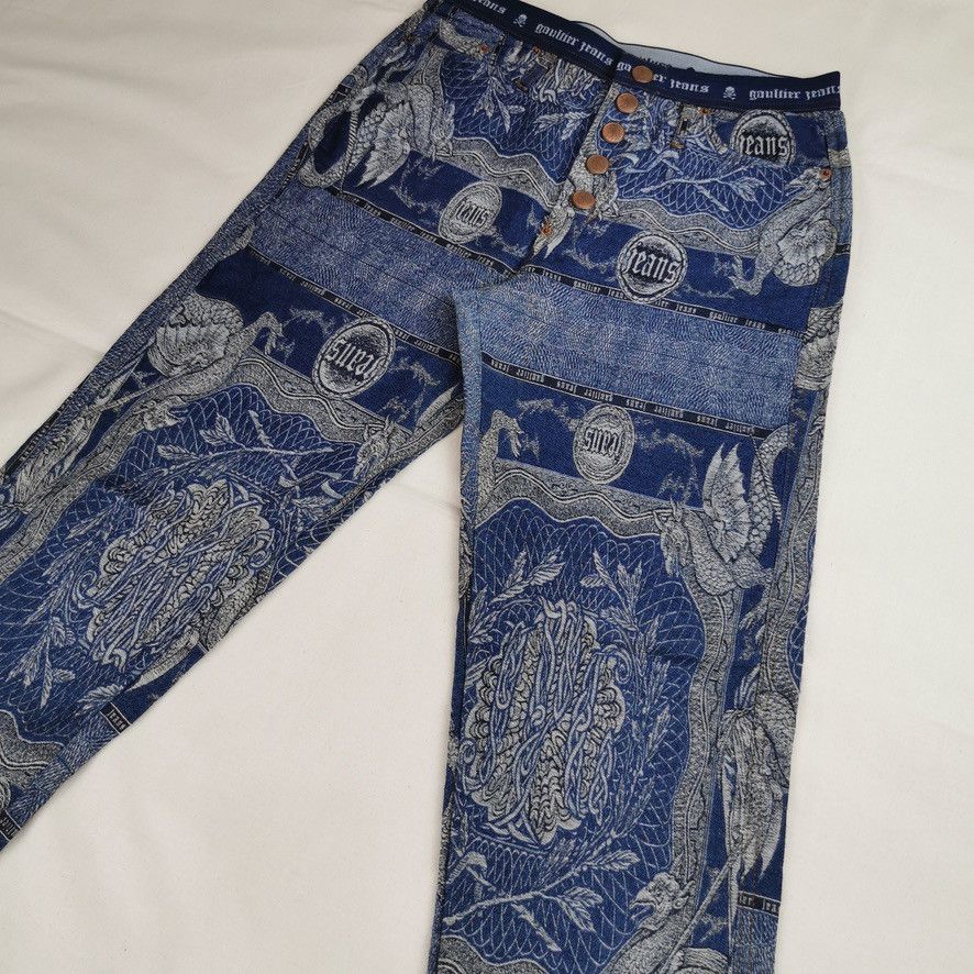 Jean Paul Gaultier AW1994 Jean Paul Gaultier Dragon Slayer Tribal Jeans Vintage Size US 32 / EU 48 - 3 Thumbnail