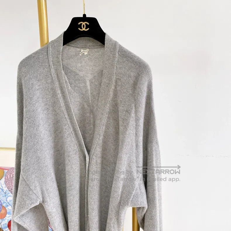 Hermes Hermes Grey Knit Long Cardigan Jacket Size XXS / US 00 / IT 34 - 4 Thumbnail