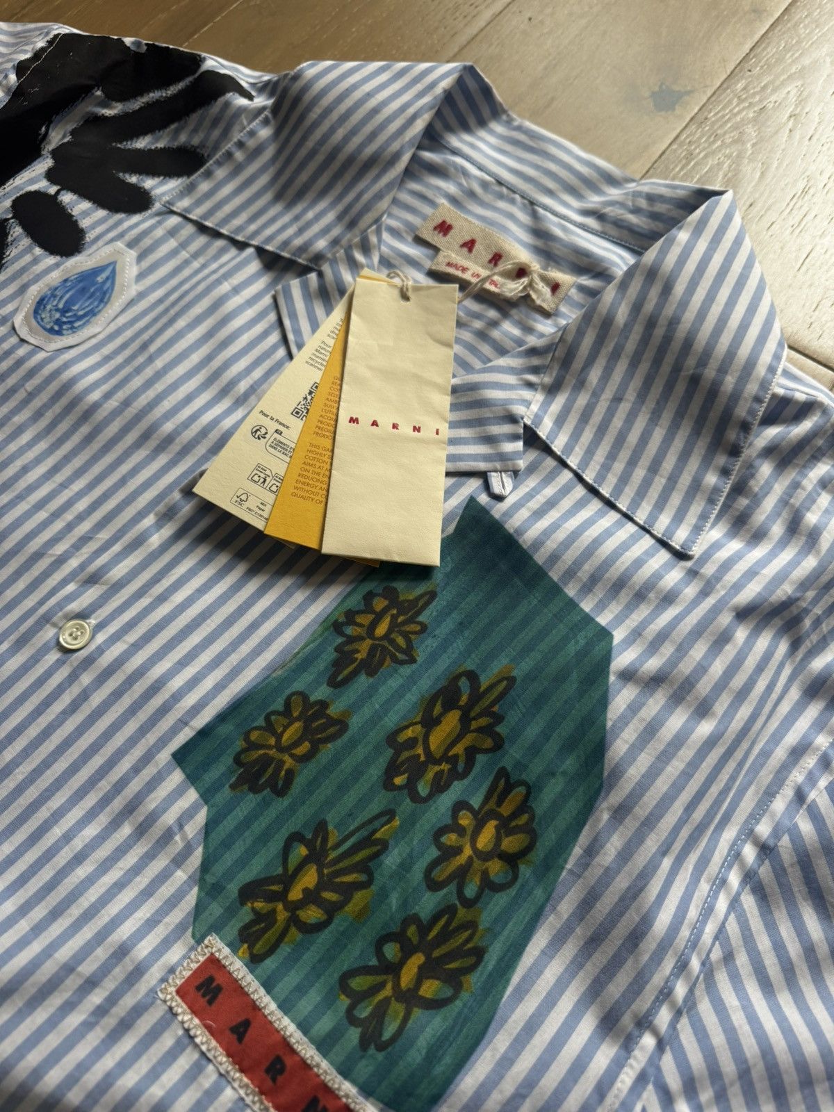Marni Marni Striped Patchwork Shirt Size US M / EU 48-50 / 2 - 6 Thumbnail