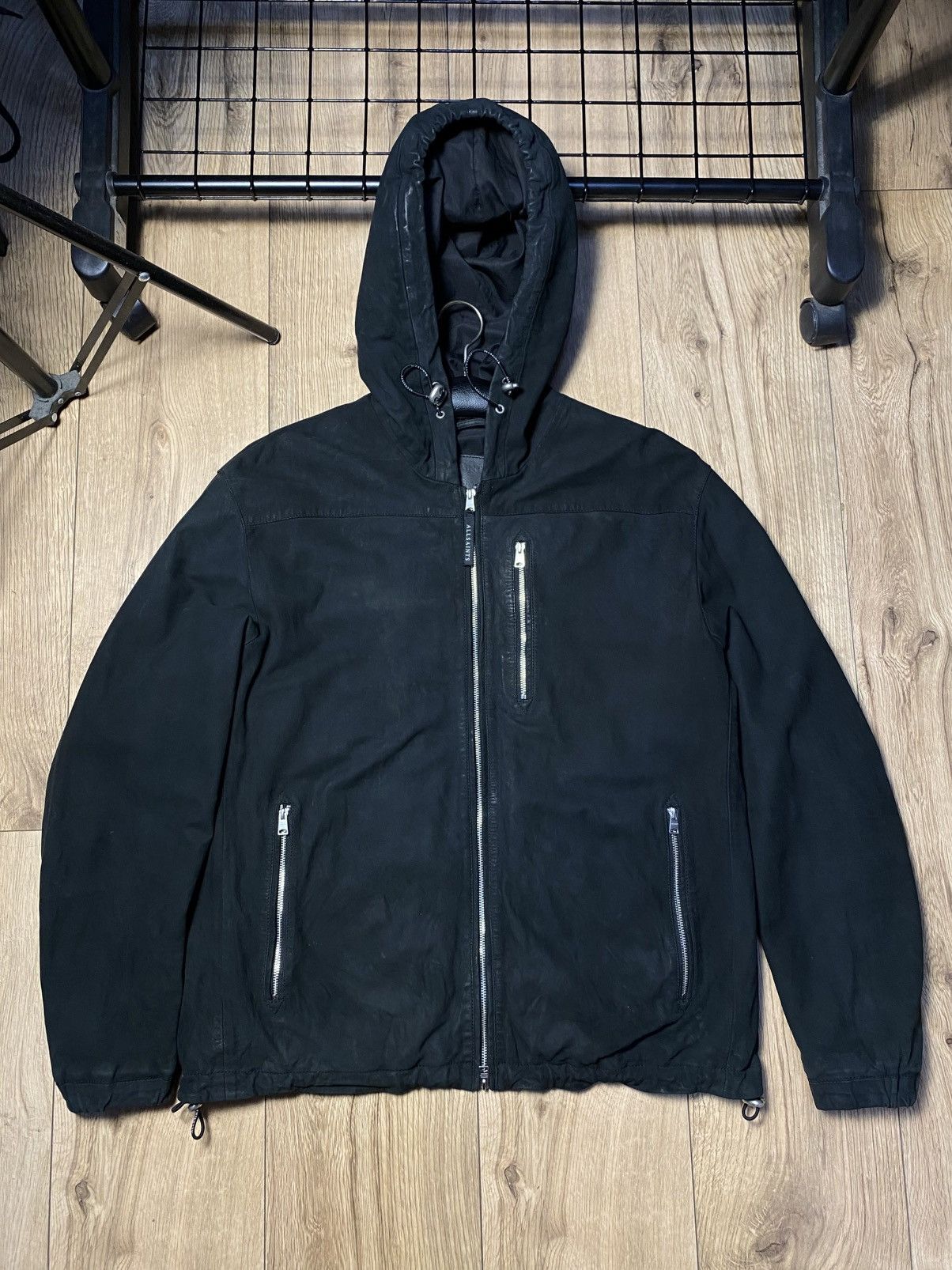 Allsaints AllSaints Mell Black Hooded Leather Jacket Size XS Mens Size US XS / EU 42 / 0 - 1 Thumbnail