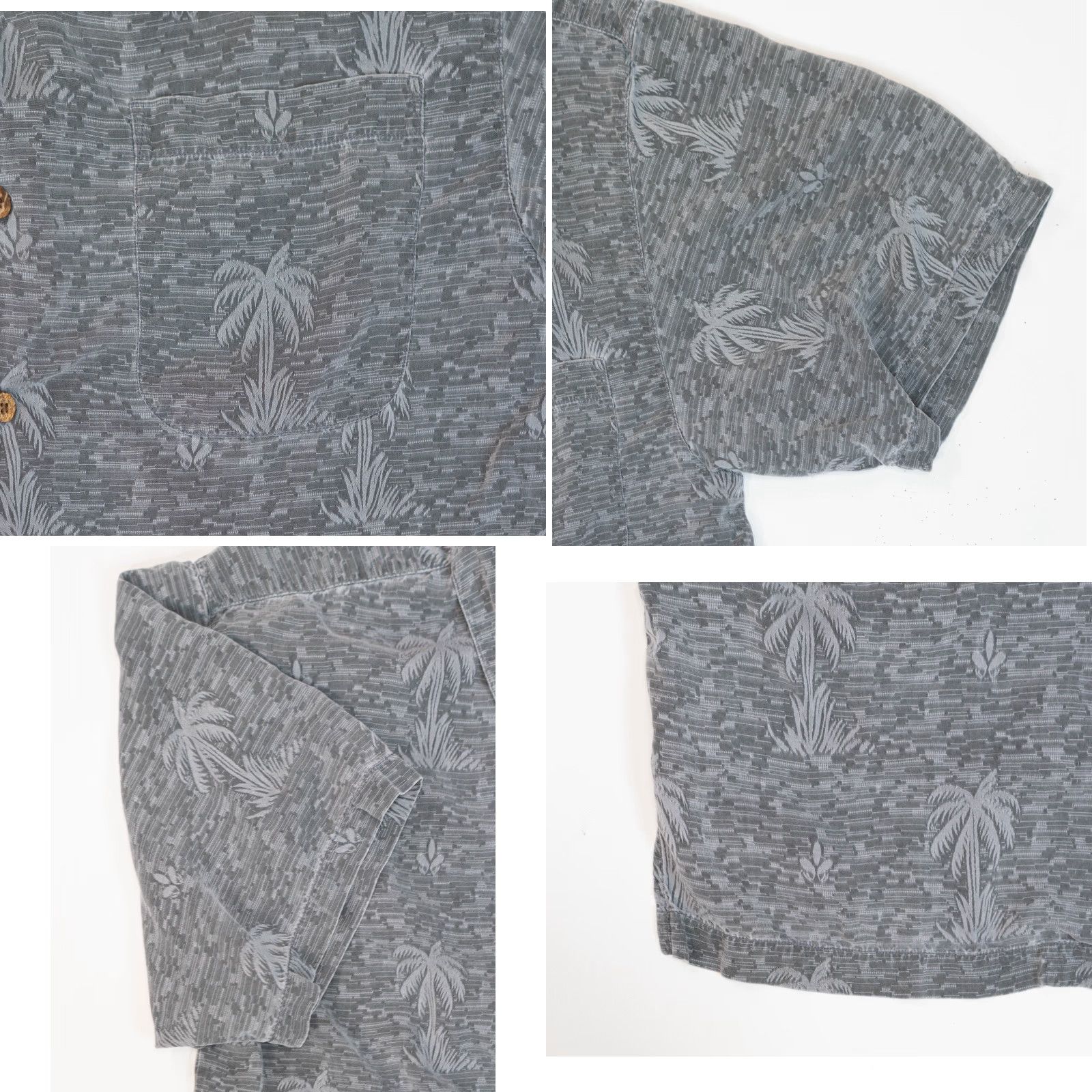 Tommy Bahama VINTAGE Tommy Bahama Silk Shirt Mens L Gray Striped Palm Trees Button Up Size US L / EU 52-54 / 3 - 8 Thumbnail