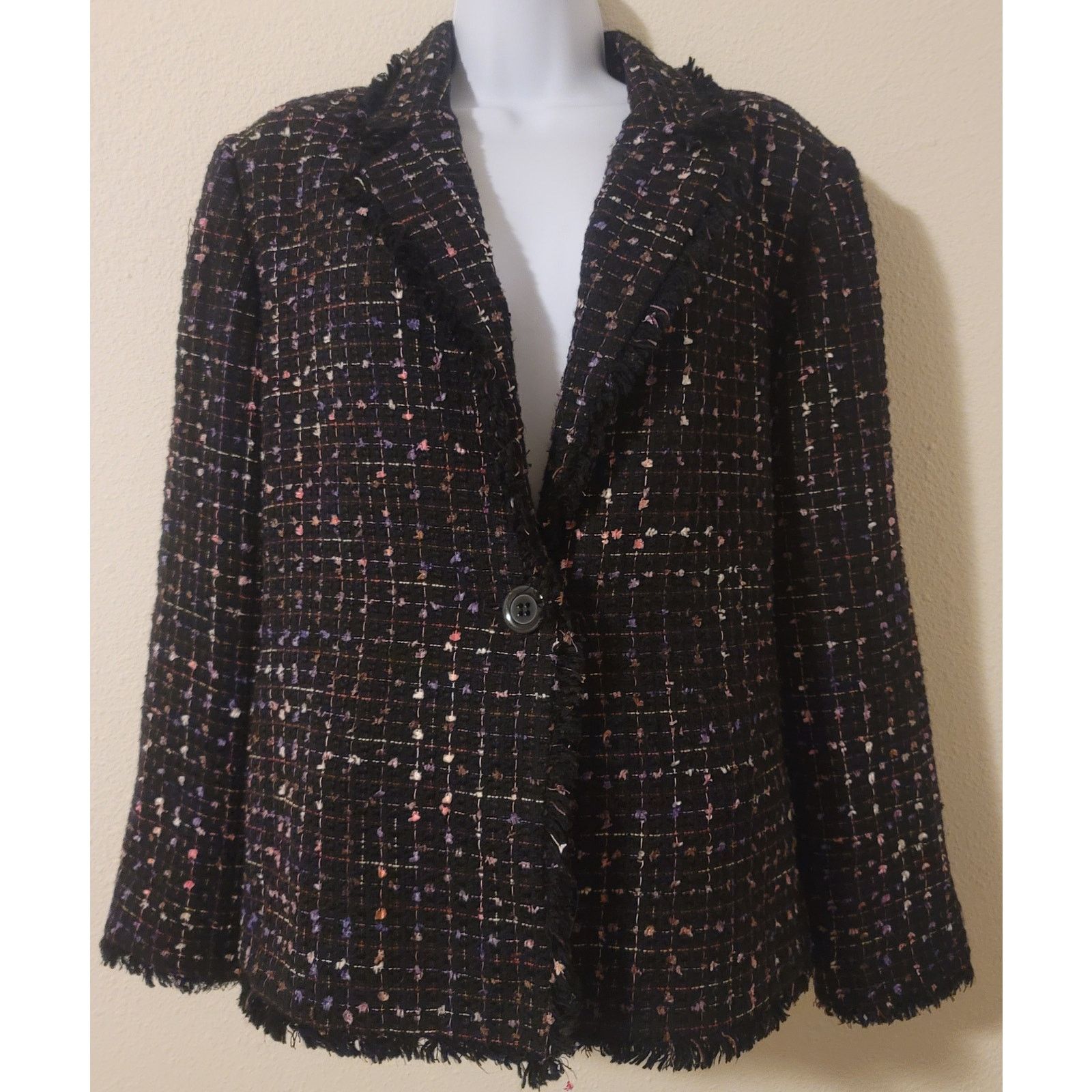 Other Vintage Breckenridge Black Purple Pink Women's Blazer 16 Size XXL / US 16-18 / IT 52-54 - 1 Thumbnail