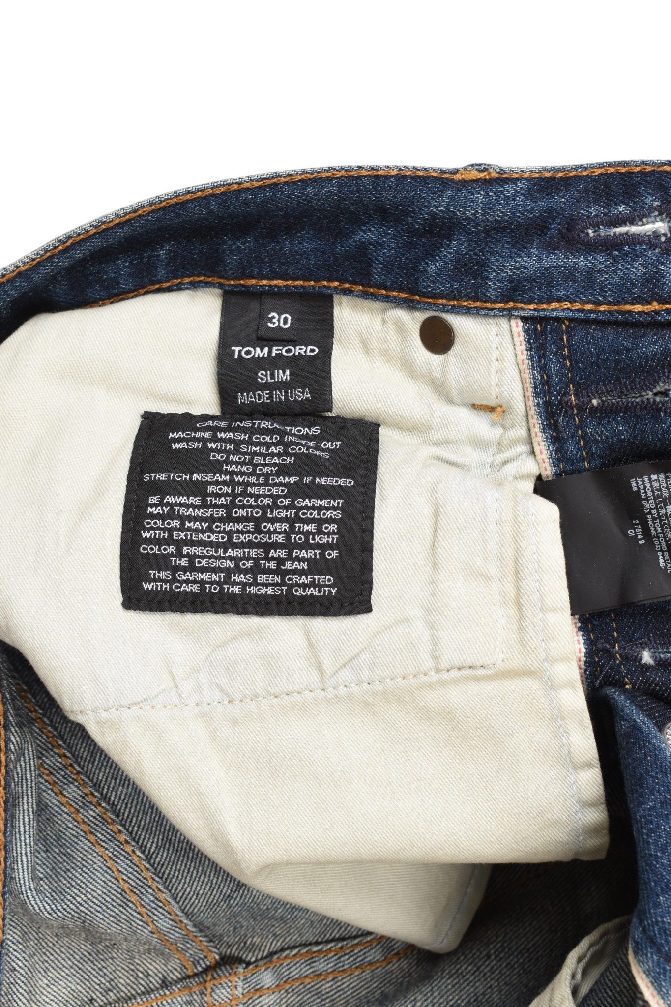 Tom Ford Tom Ford Selvage Selvedge Men Slim Fit Stretch Jeans Size US 30 / EU 46 - 9 Thumbnail