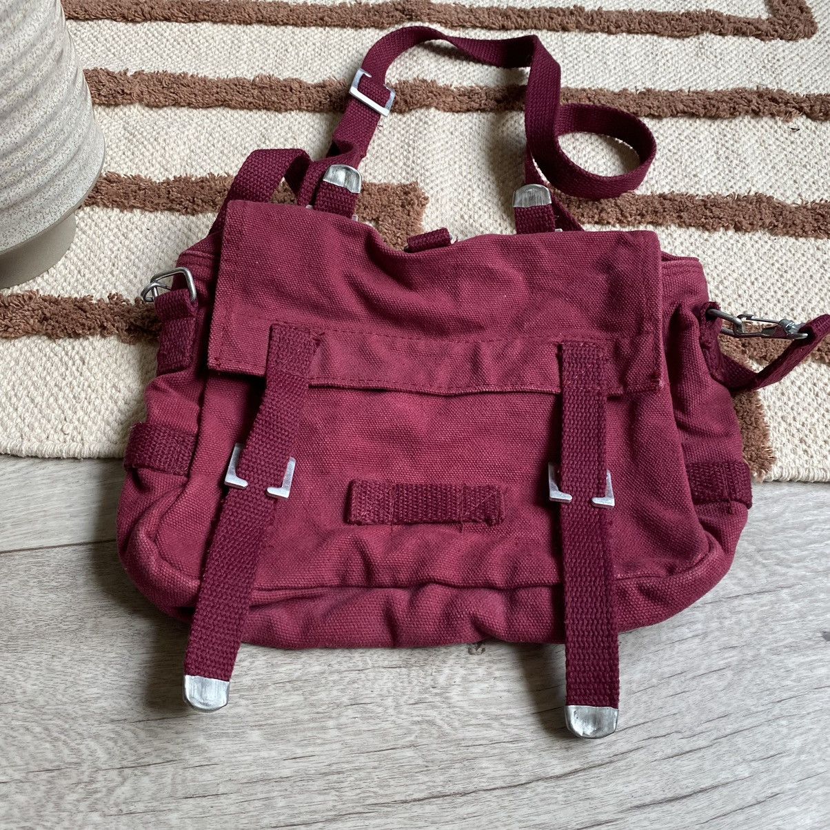 Japanese Brand VINTAGE JAPANESE STYLE ARMY HEAVY COTTON CROSSBODY BAG Size ONE SIZE - 2 Thumbnail