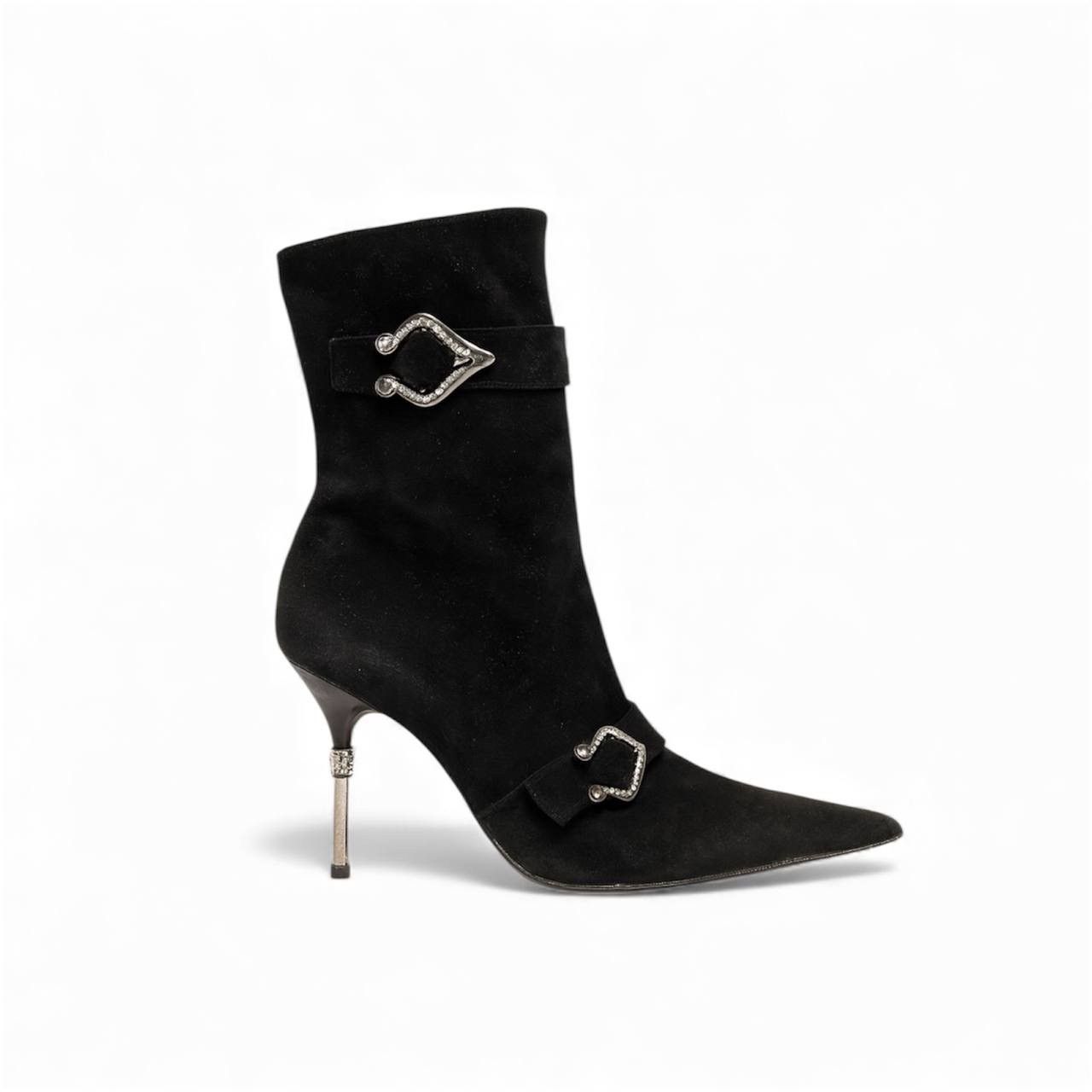 Gucci 1960/70 GUCCI MADE IN ITALY BLACK SUEDE BOOTS HEELS SIZE 38 Size US 8 / IT 38 - 1 Thumbnail