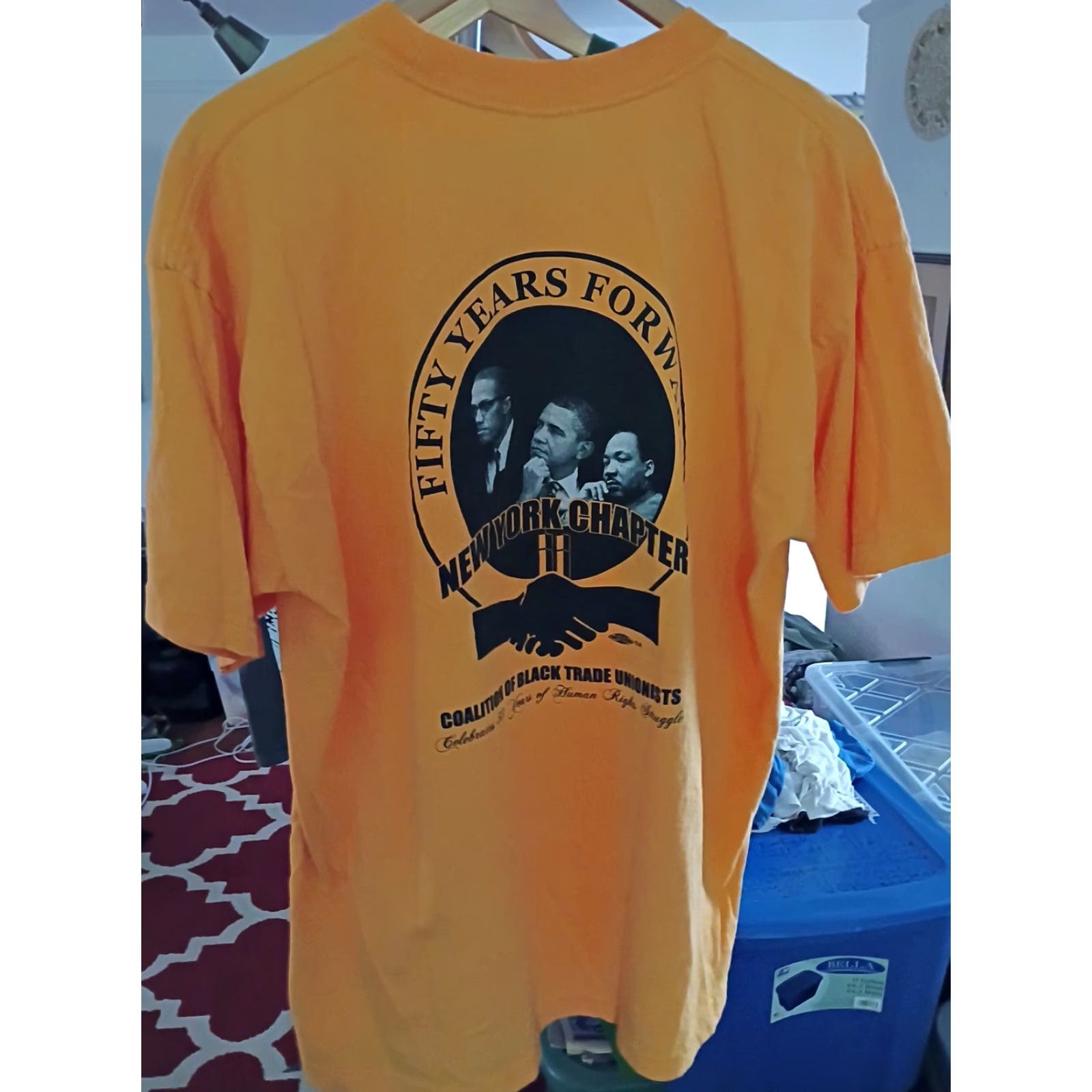 Vintage VINTAGE NY Chapter CBTU Black Trade Union Made In USA T-shirt Size XL Equal Rights 50 Mens Bayside USA Union Shirt 50s 60s Size US XL / EU 56 / 4 - 3 Thumbnail