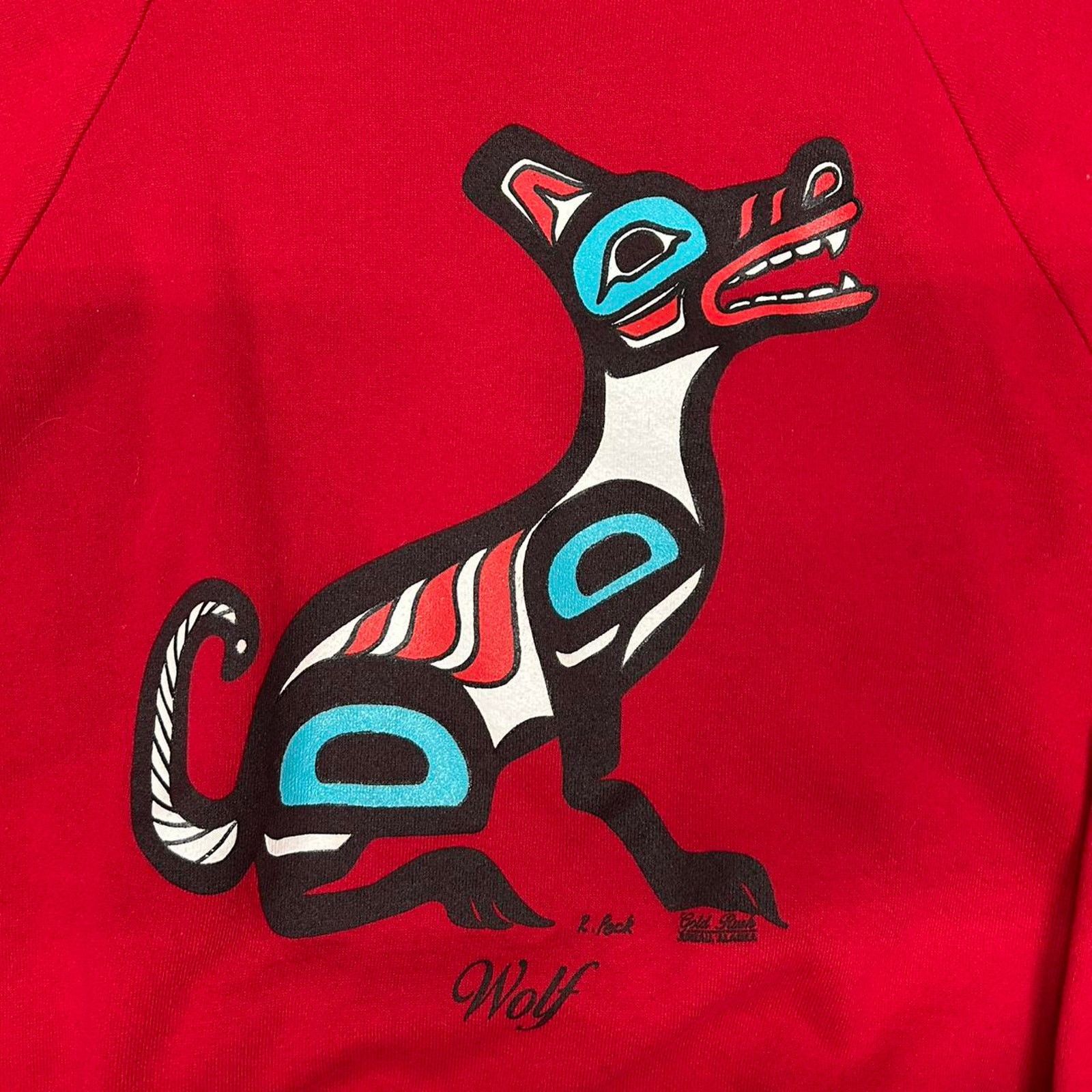Jerzees VTG Native American wolf graphic sweatshirt Size M / US 6-8 / IT 42-44 - 2 Thumbnail