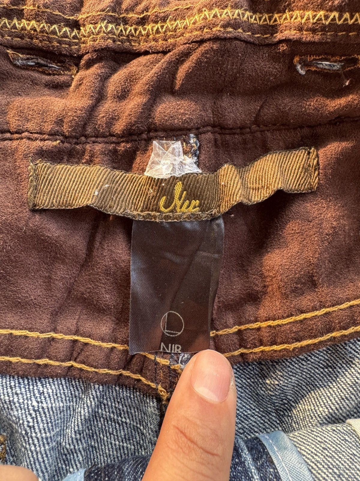 Japanese Brand Vintage Nir Distress Badges Jeans Size US 33 - 3 Thumbnail
