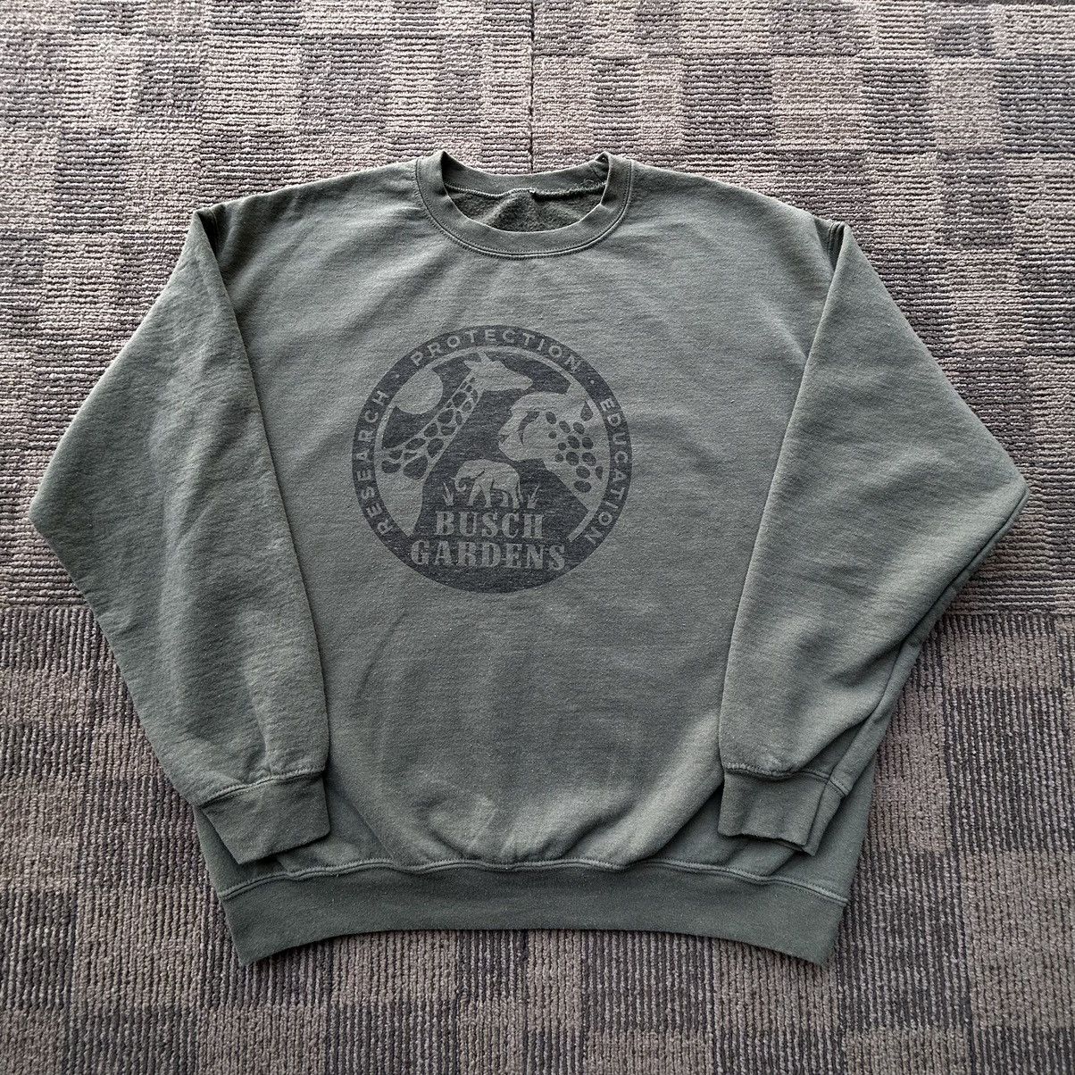 Vintage Vtg 90’s Busch Gardens Olive Green Pullover Sweatshirt Size US M / EU 48-50 / 2 - 1 Thumbnail