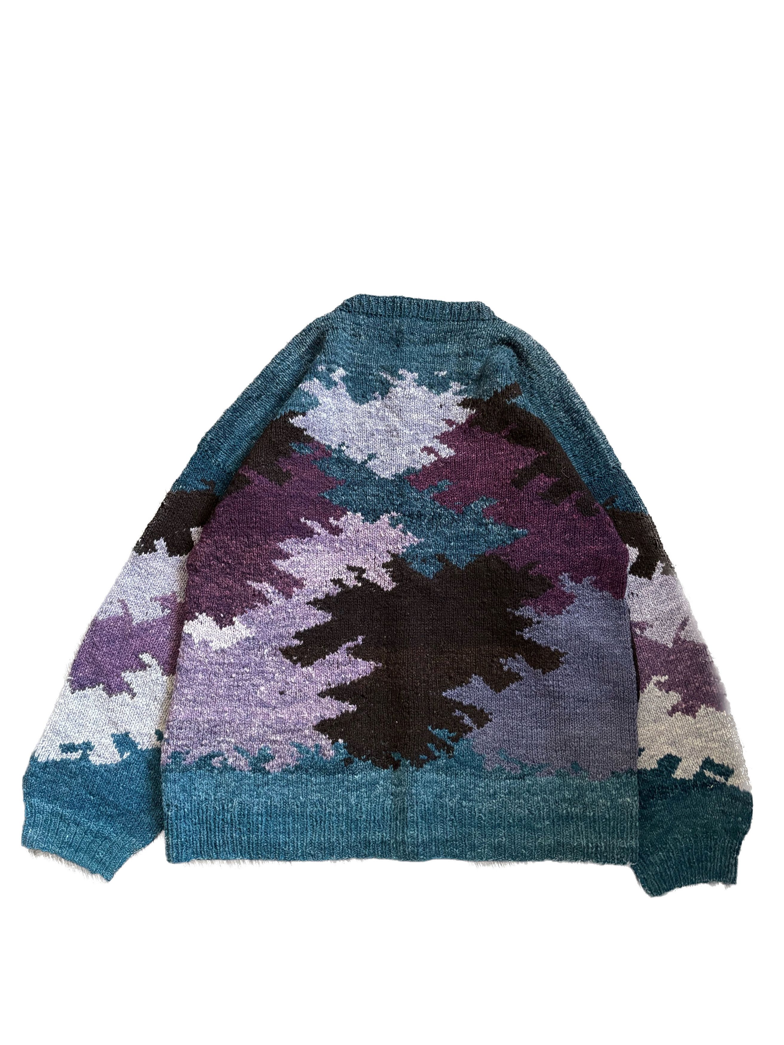 Handmade Wool Alpaca Heavyweight Multiblock Sweater Oversized Bolivia Size US M / EU 48-50 / 2 - 2 Thumbnail