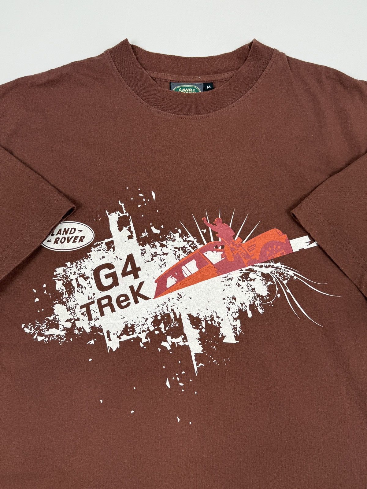 Vintage 2000 Vintage Land Rover G4 Trek Graphic Brown Boxy Tee Size US M / EU 48-50 / 2 - 2 Thumbnail