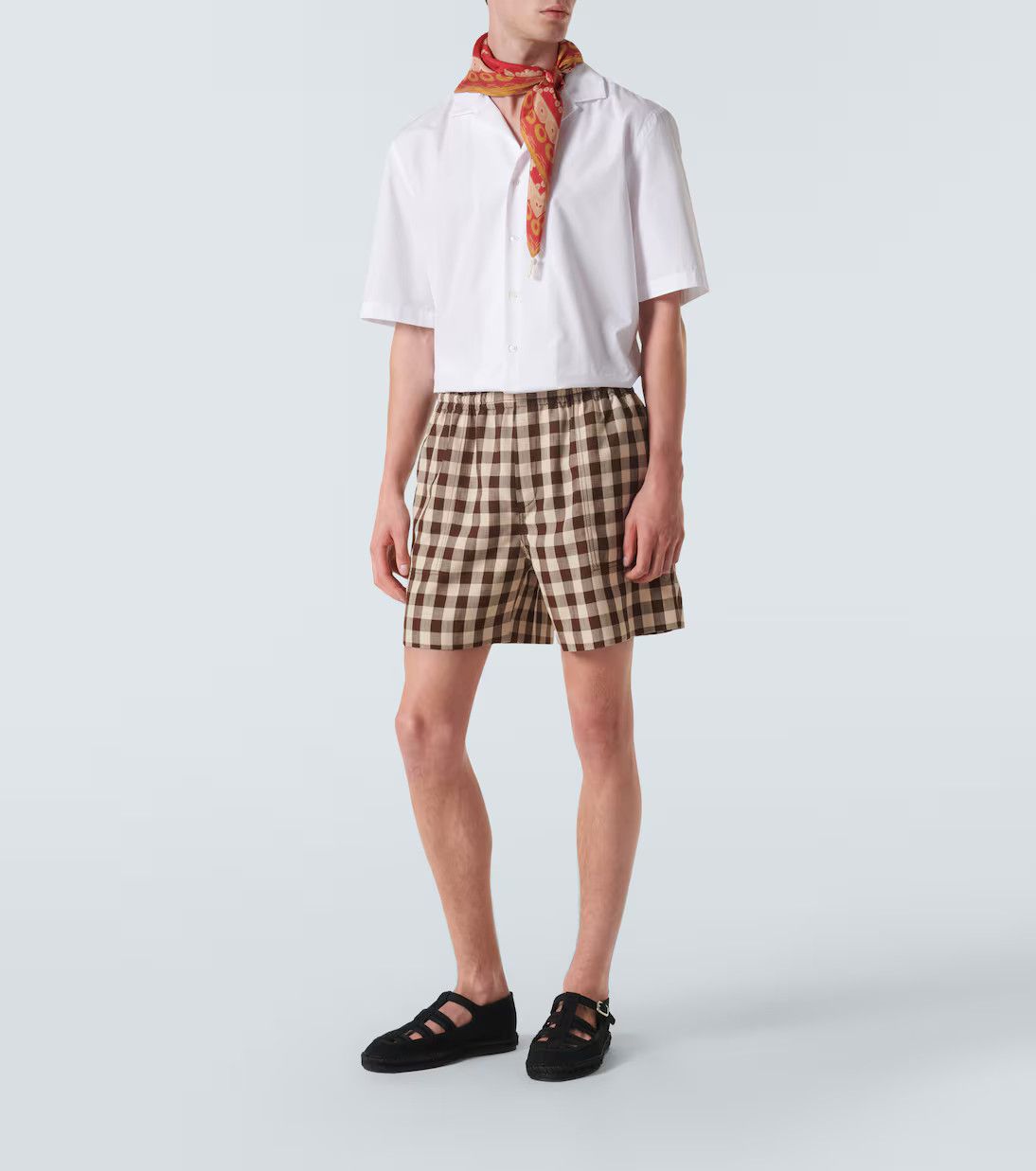 Bode o1h1sh11224 Gilbert Check Shorts in Brown/White Size US 34 / EU 50 - 5 Thumbnail