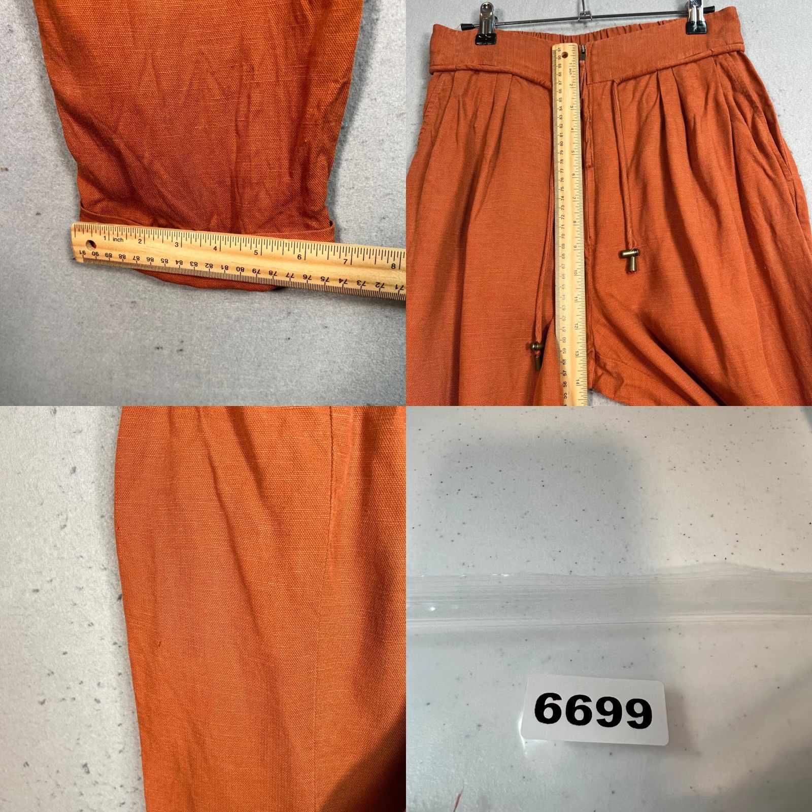Apiece Apart Apiece Apart Rust Orange Tapered Pants Size 4 Linen Blend Pleated Drawstring Size 27" / US 4 / IT 40 - 8 Thumbnail