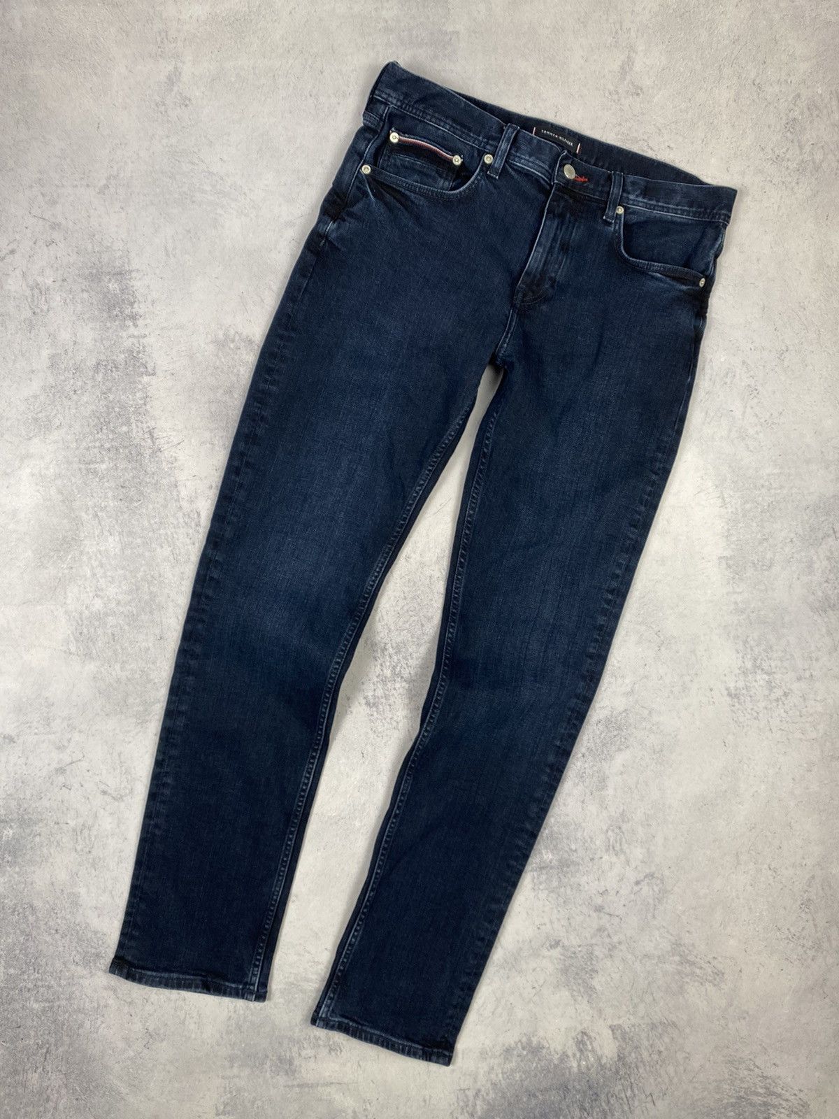 Designer × Tommy Hilfiger Tommy Hilfiger Denton Stretch Straight Fit Dark Blue Jeans Size US 32 / EU 48 - 5 Thumbnail