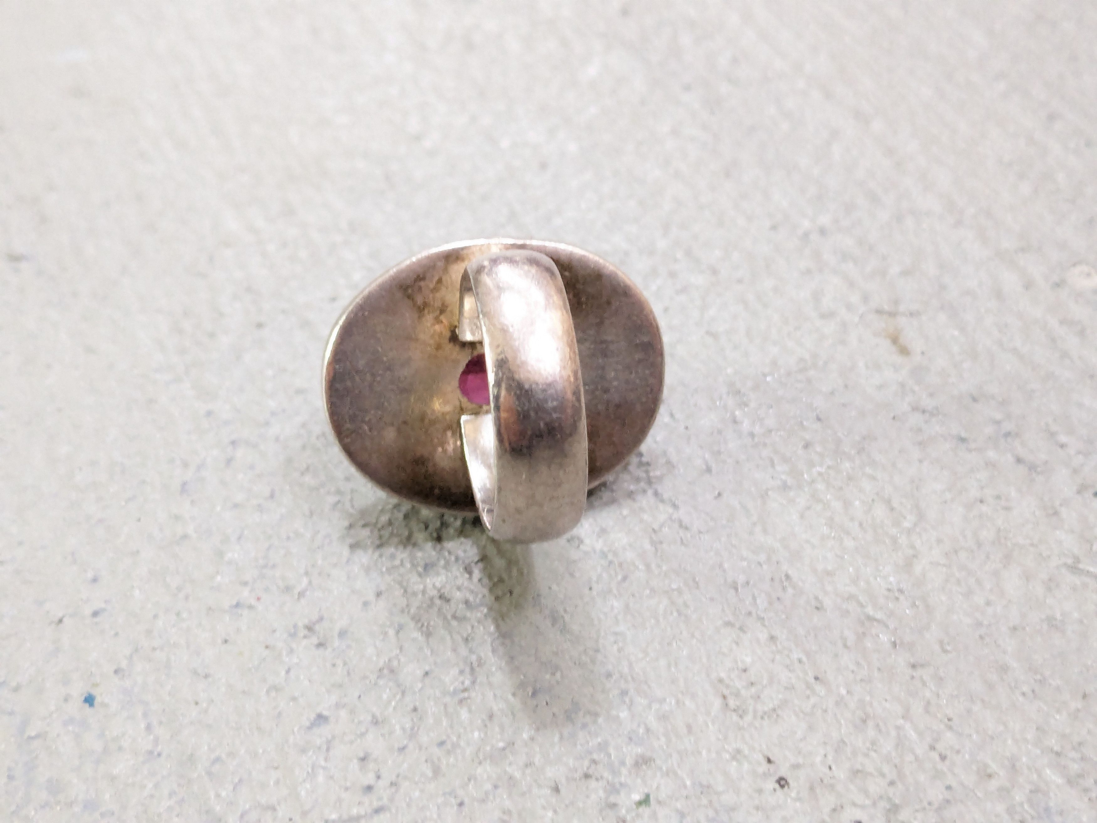 Jewelry × Vintage Sterling Silver Ring Pink Tourmaline 9.25 Avant Garde Size ONE SIZE - 8 Thumbnail