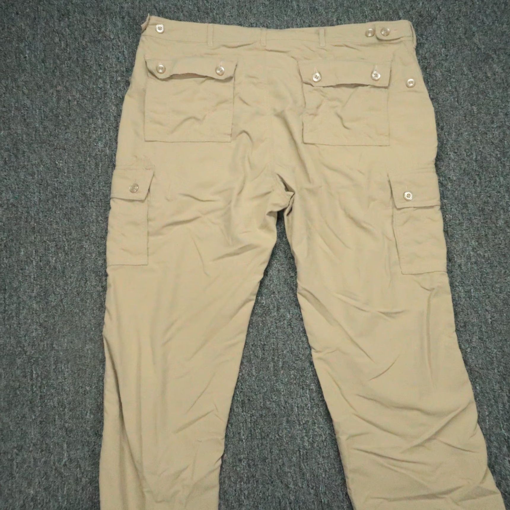 Clothing Arts Pants Men 38x30 Cargo Pocket Khaki Beige Nylon Regular Straight Inseam 30 Travel Casual Formal Business Pocket Pockets Cargo Size 38