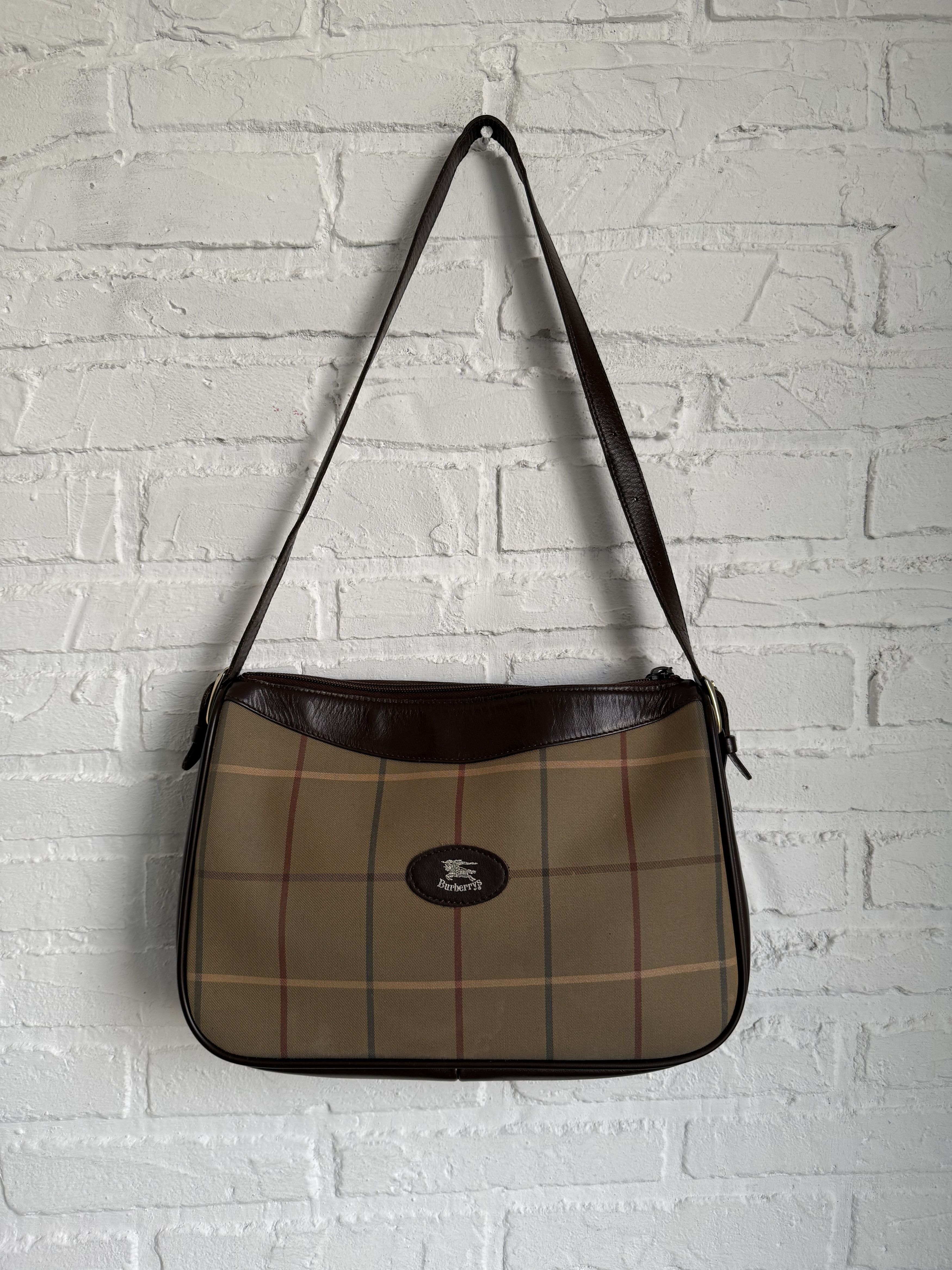 Burberry Vintage 90s Burberrys leather messenger shoulder bag Size ONE SIZE - 1 Thumbnail