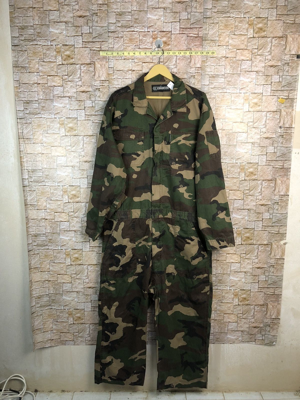 Japanese Brand Even River Green Camo Coveralls vintage japan #A553 Size US 38 / EU 54 - 1 Thumbnail