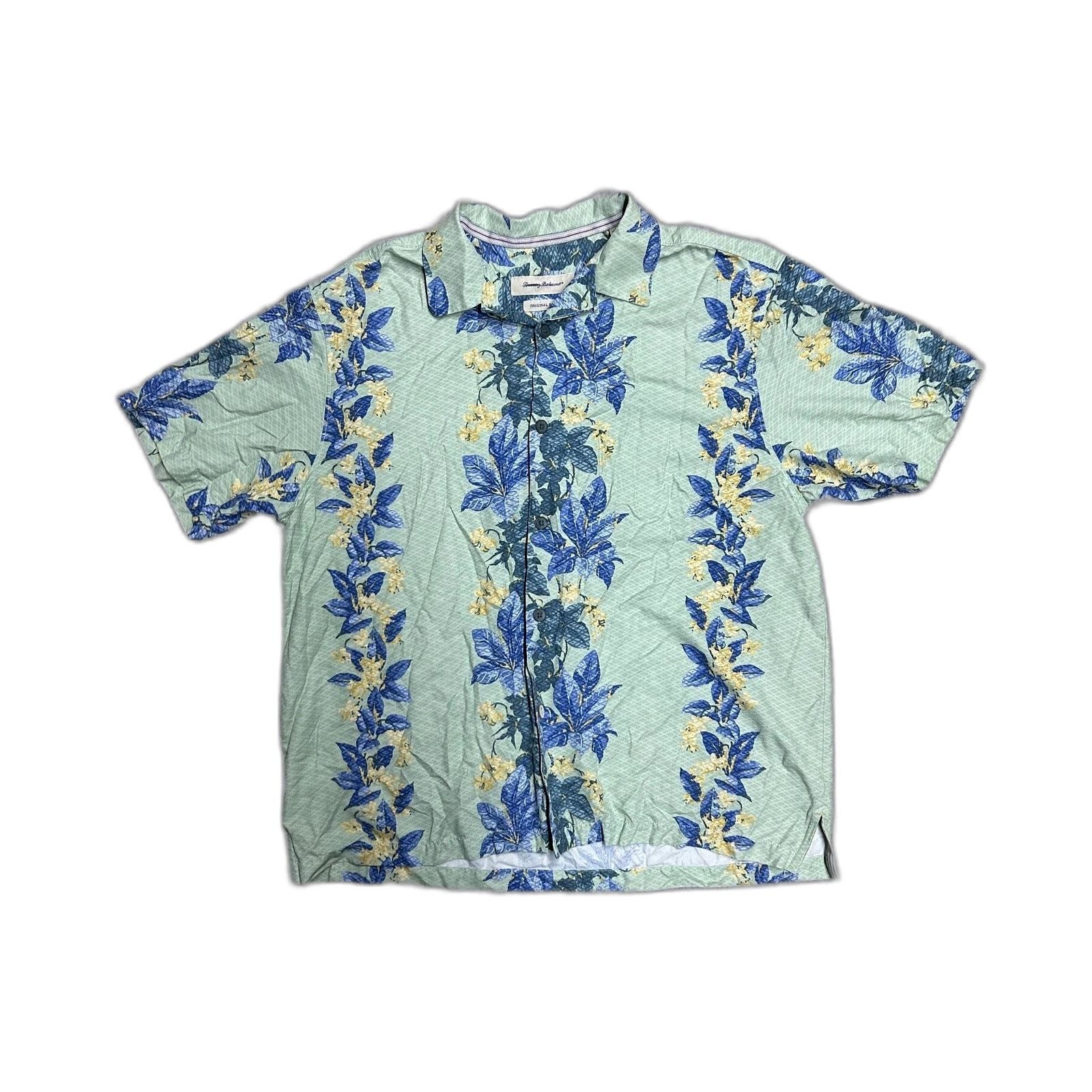 Tommy Bahama Tommy Bahama Silk Blue Hawaiian Shirt Tropical Floral Origin Size US XL / EU 56 / 4 - 1 Thumbnail