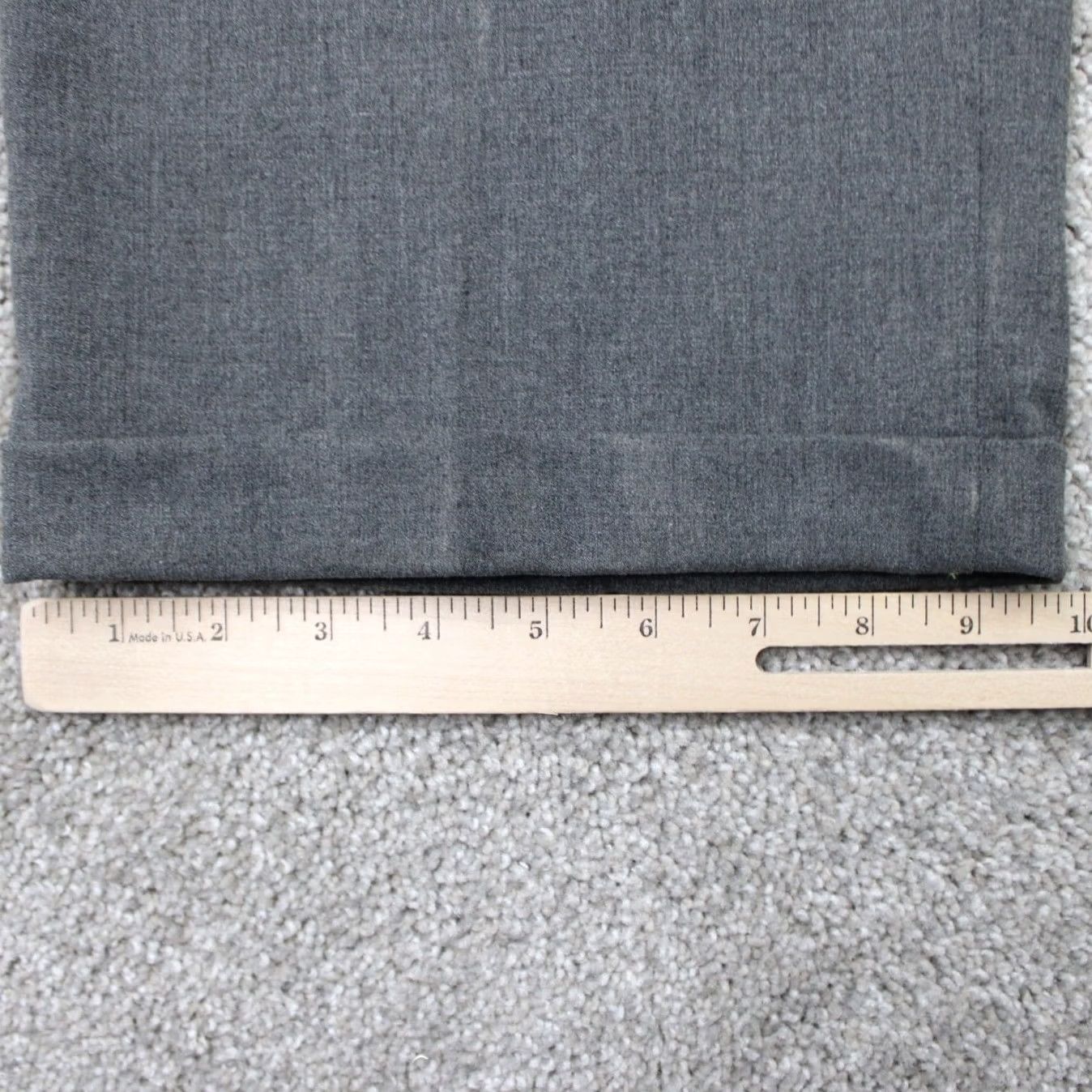 Perry Ellis Perry Ellis Portfolio Pants Mens 40x32 Gray Pleated Cuffed Polyester/Viscose Dress Pants Blue? Size US 40 / EU 56 - 4 Thumbnail
