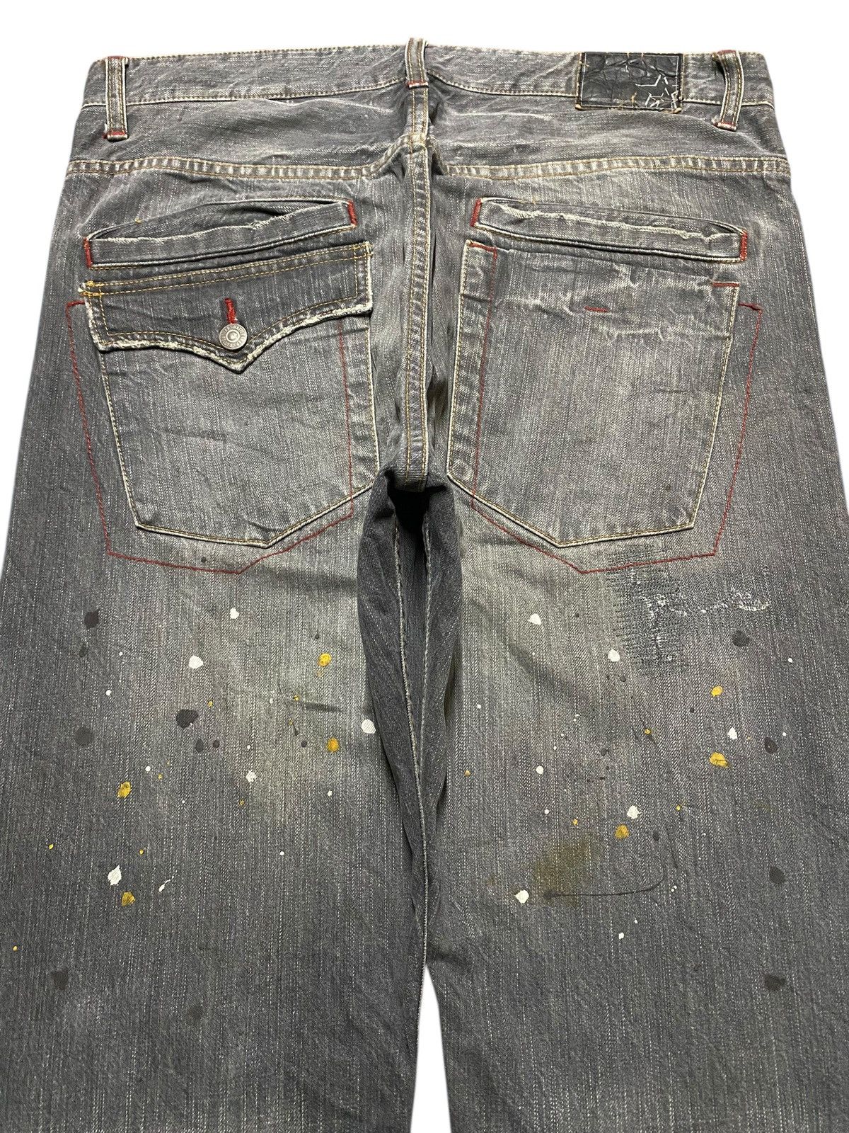 RATS JAPAN Vintage Rattle Trap Paint Splatter Distressed Loose Jeans Size US 35 - 4 Thumbnail