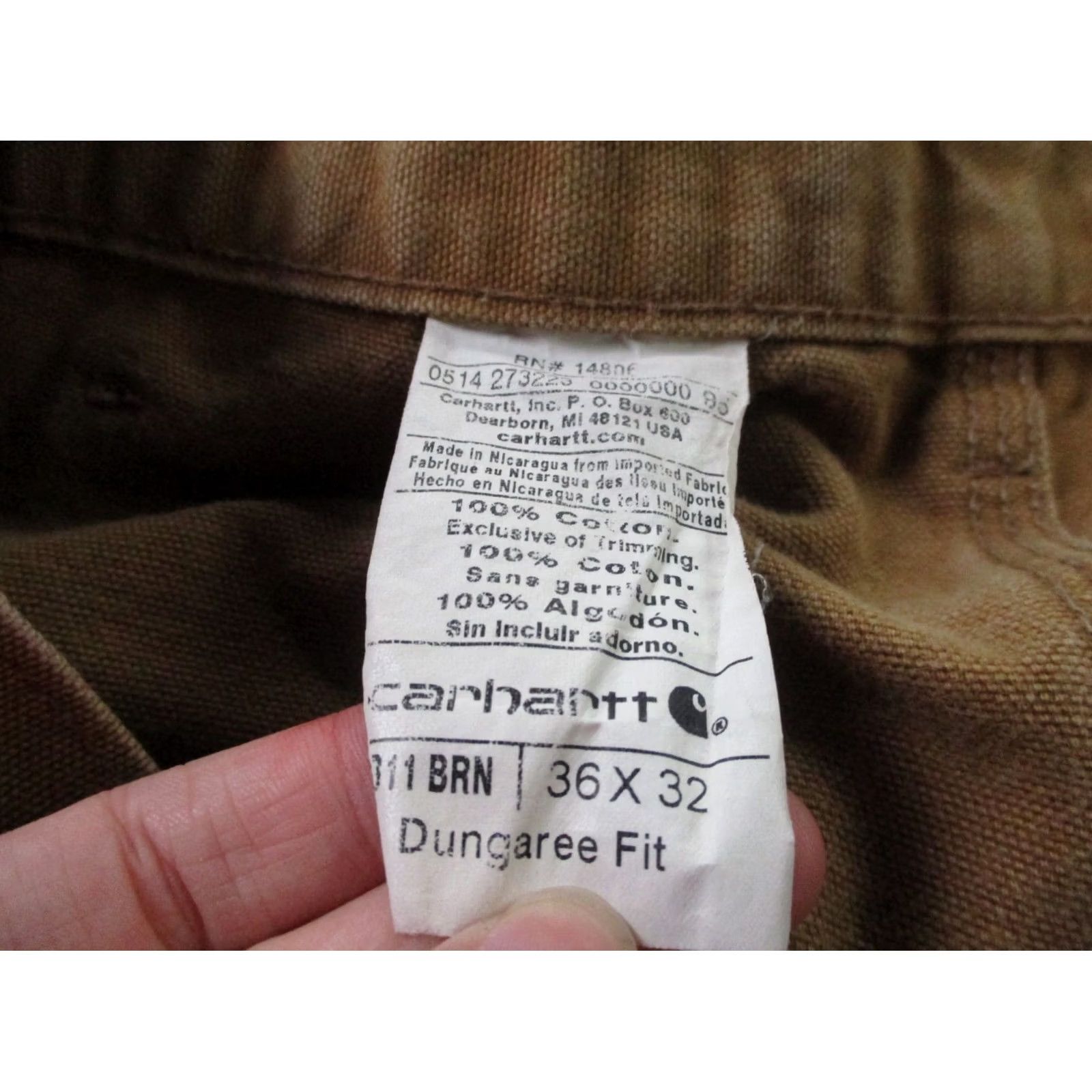 Carhartt Carhartt Pants Men 36 X 32 Beige Canvas Dungaree Workwear Outdoor Heavy Carpenter Pants Mens Beige Canvas Carhartt Pants Size US 34 / EU 50 - 7 Thumbnail