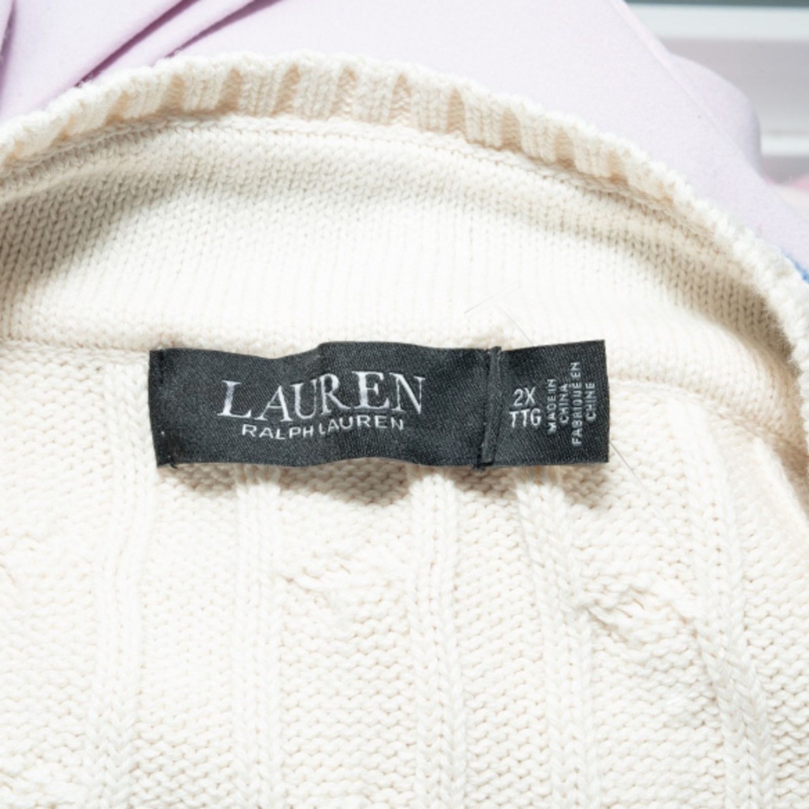 Lauren Ralph Lauren Lauren Ralph Lauren. New! Cable-Knit Logo Cricket Sweater. Size XXL / US 16-18 / IT 52-54 - 3 Thumbnail