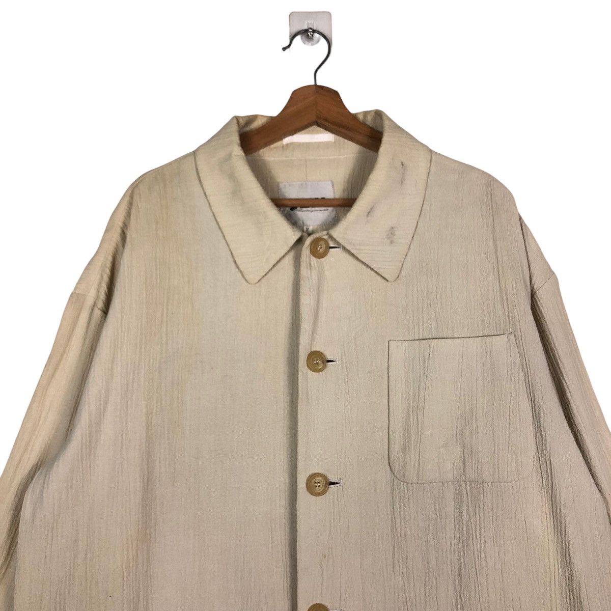 Issey Miyake 🔥Vintage Pleated Button Jacket Work Oversized Jun Men Japan Size US L / EU 52-54 / 3 - 3 Thumbnail