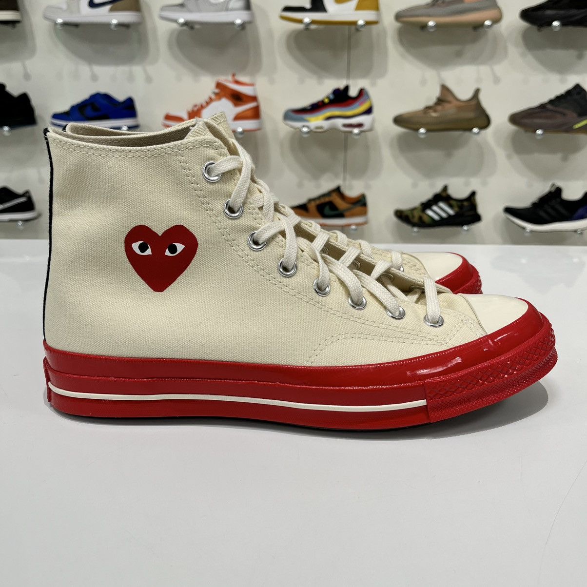 Comme des Garcons × Converse Converse Chuck Taylor All Star 70 Hi x CDG Play Red Midsole Size US 10 / EU 43 - 7 Thumbnail