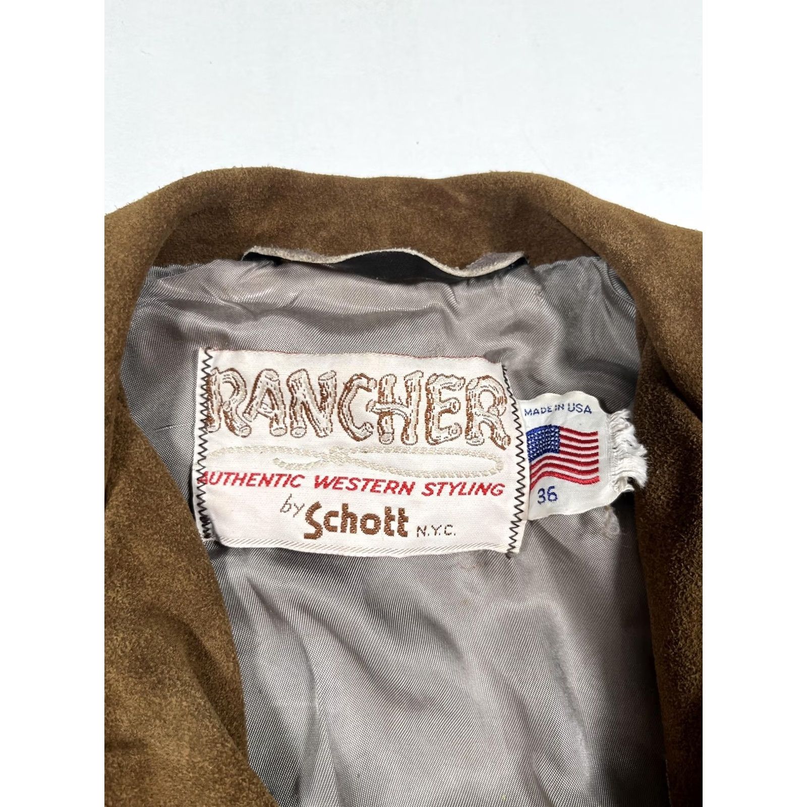 Schott VINTAGE Schott Rancher Coat Mens 36 Brown Suede Fringe Western Cowboy USA Coat Size US XXS / EU 40 - 3 Thumbnail