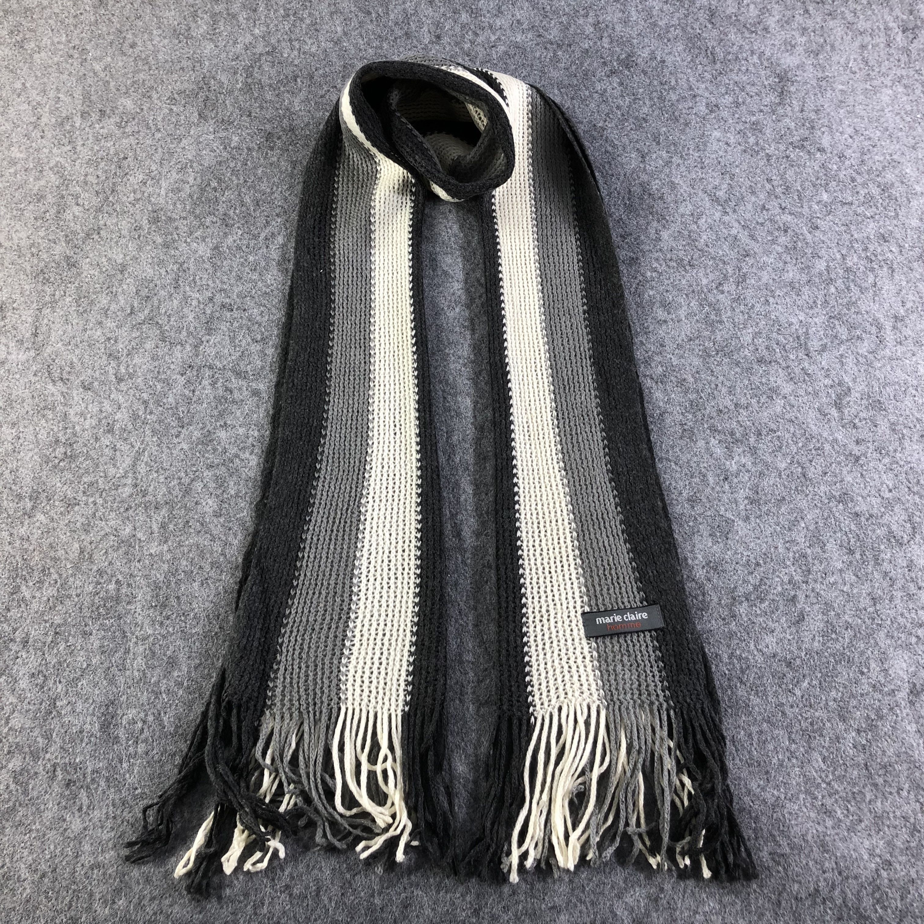 Vintage Marie Claire Homme Striped Knit Scarf Muffler V1519 Size ONE SIZE - 1 Thumbnail