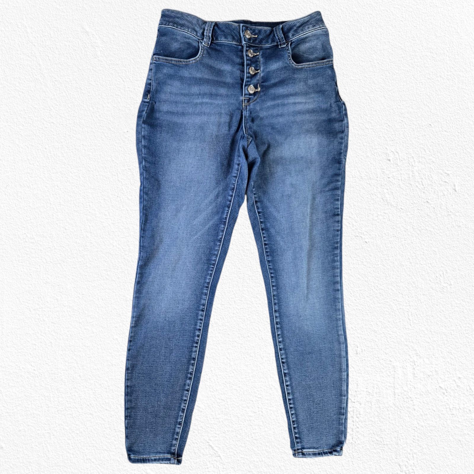 Other Medium Wash Button Fly High Rise Skinny Jeans Size 8 Short Size 30" / US 8 / IT 44 - 2 Thumbnail