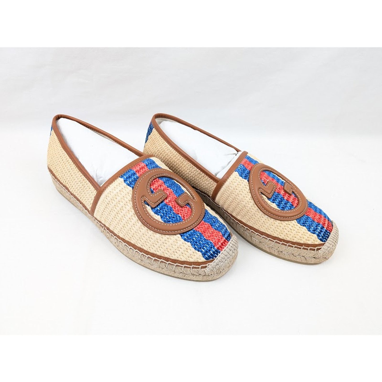 Gucci o1rshd1 Interlocking G Raffia Espadrilles in Multicolor Size US 9 / EU 42 - 12 Thumbnail