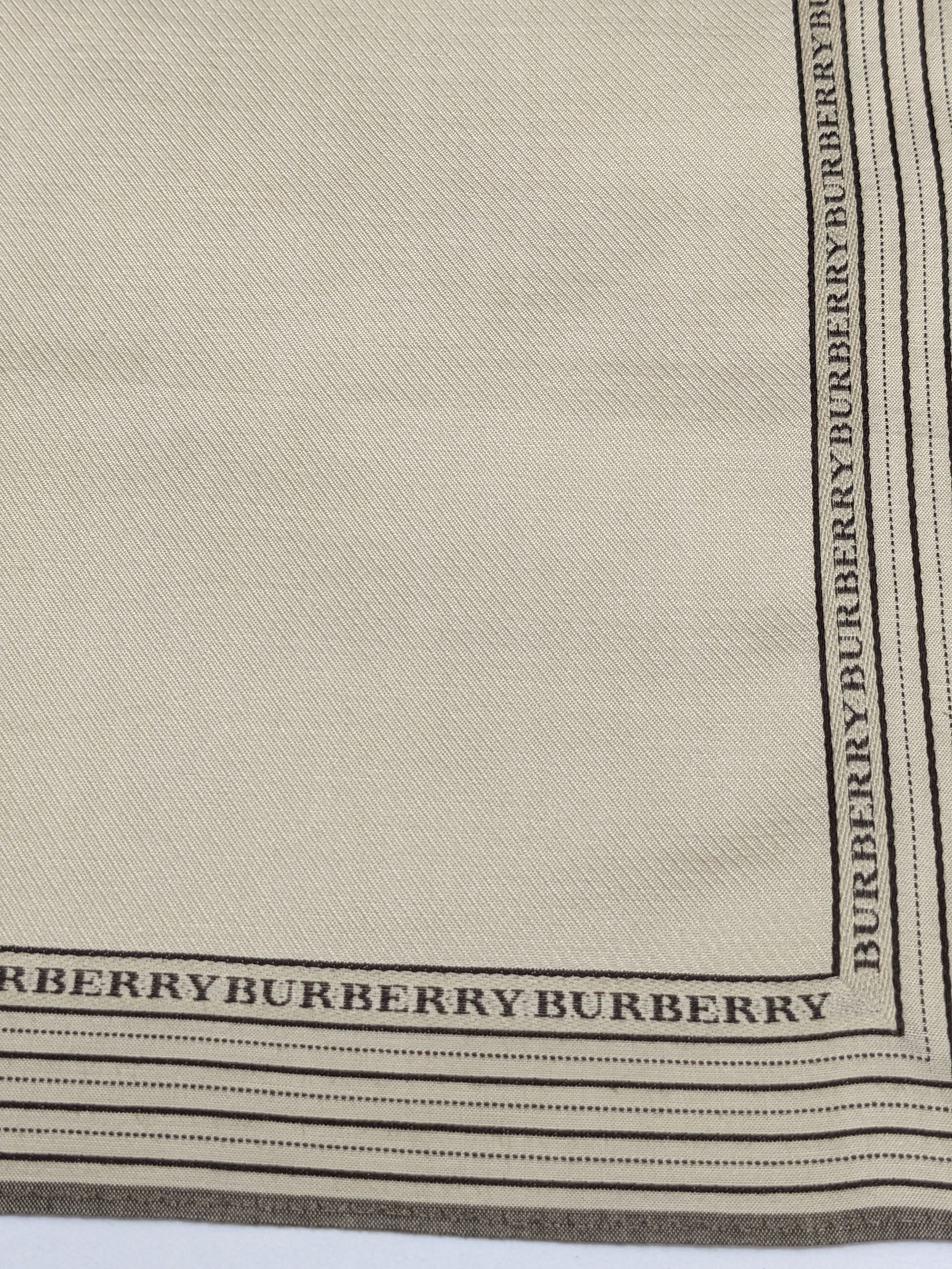Burberry Burberry Handkerchief Bandana Beige Tan Spell Out Logo Size ONE SIZE - 2 Thumbnail