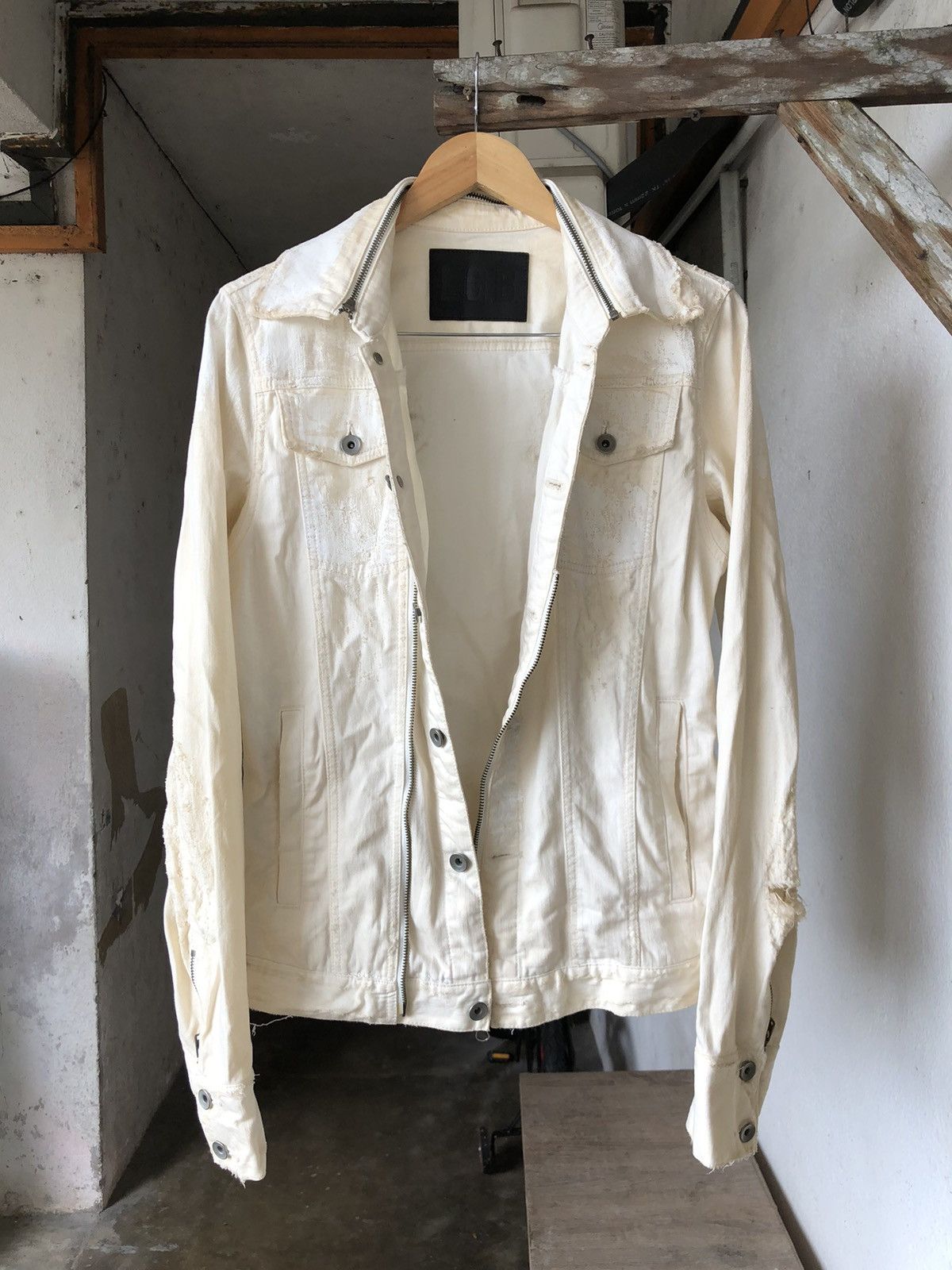 Le Grande Bleu (L.G.B.) Authentic❗️Le Grande Bleu LGB Splash Distressed Denim Jacket Size US XS / EU 42 / 0 - 10 Thumbnail