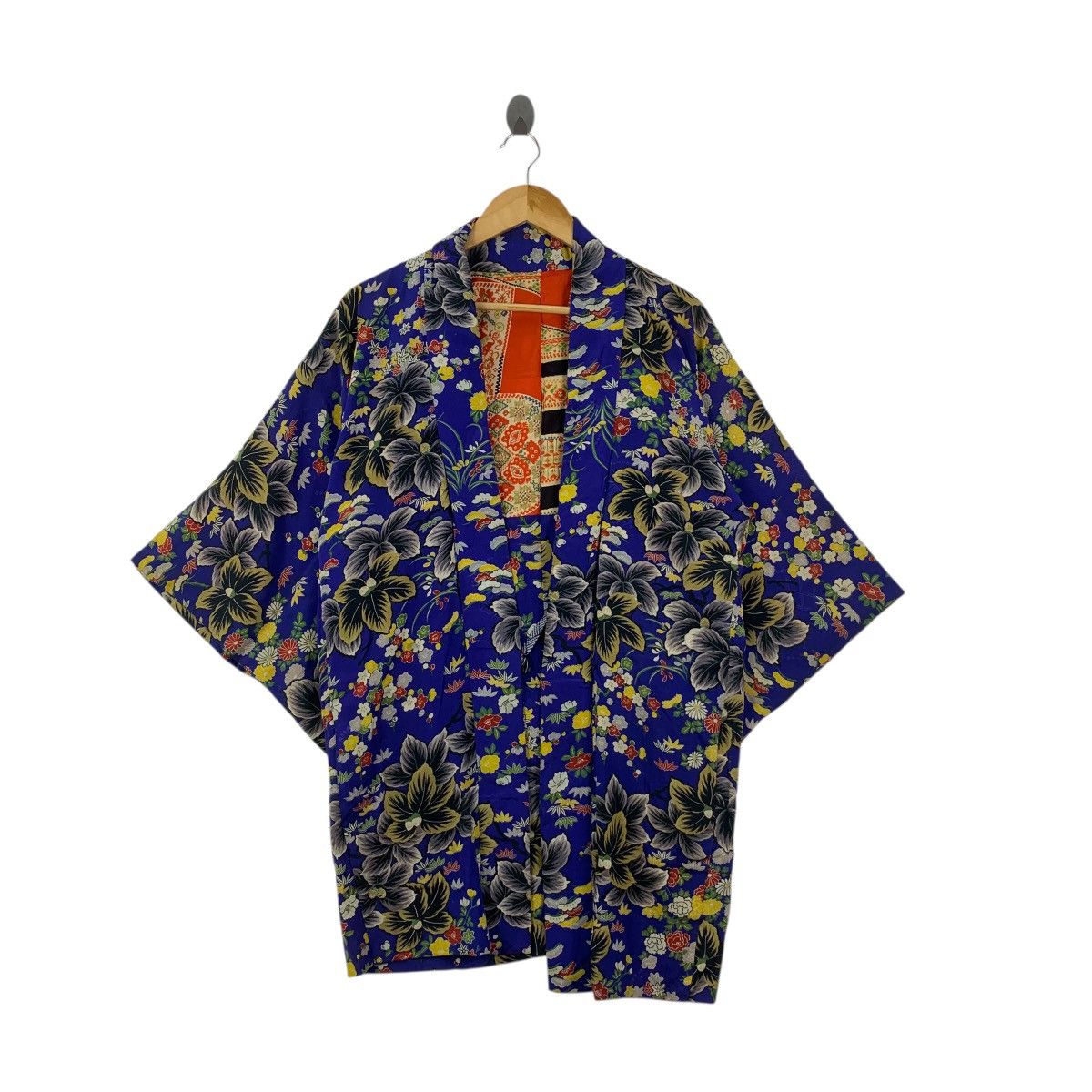 Vintage Vintage 70s KIMONO JAPAN SAKURA Floral AOP Sukajan Coat Size M / US 6-8 / IT 42-44 - 3 Thumbnail