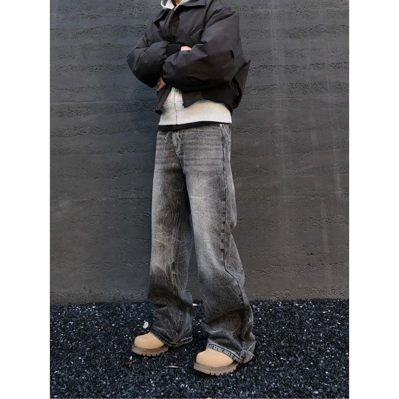 Japanese Brand Retro loose wavy straight leg wide leg jeans Size US 32 / EU 48 - 2 Thumbnail