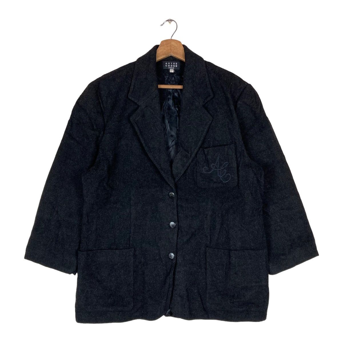 Vintage Vintage Autre Chose Paris Flat Button Coat Blazer Wool Size XXS / US 00 / IT 34 - 1 Thumbnail