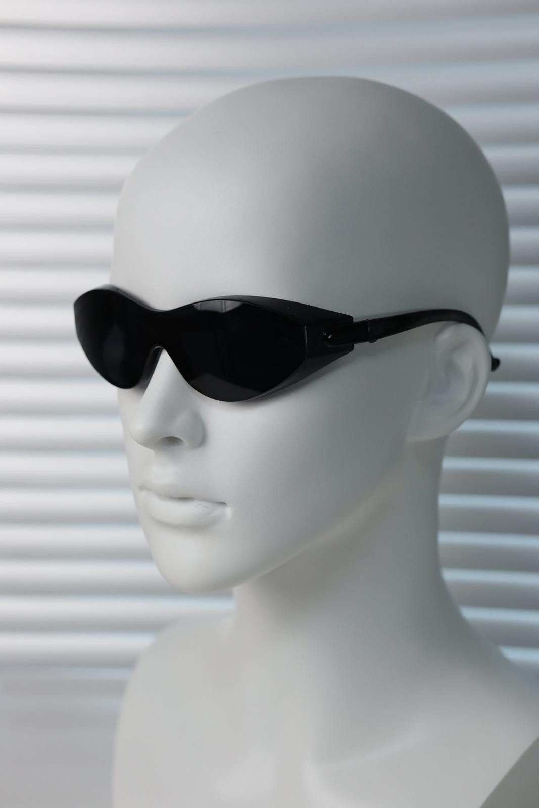 Japanese Brand Y2k Large Wide Safety Glasses Sunglasses Black Unisex OS Size ONE SIZE - 6 Thumbnail