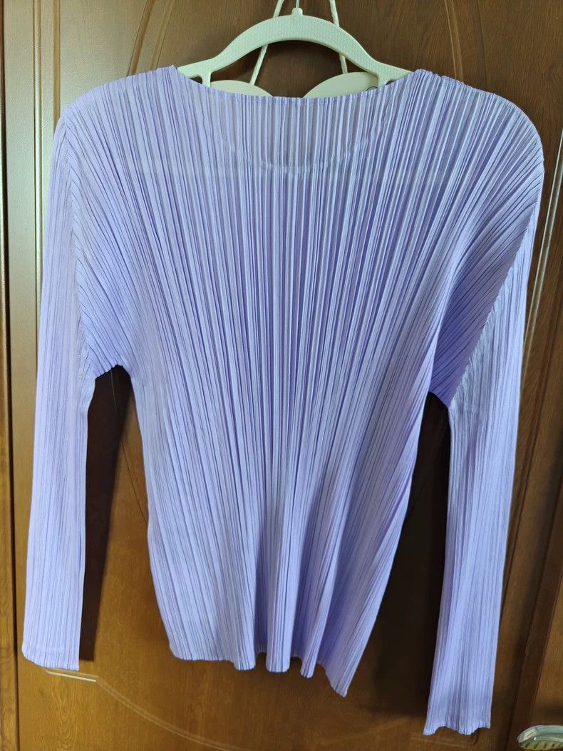 Issey Miyake Issey Miyake size:4 Purple pleated long-sleeved shirt Size XS / US 0-2 / IT 36-38 - 2 Thumbnail